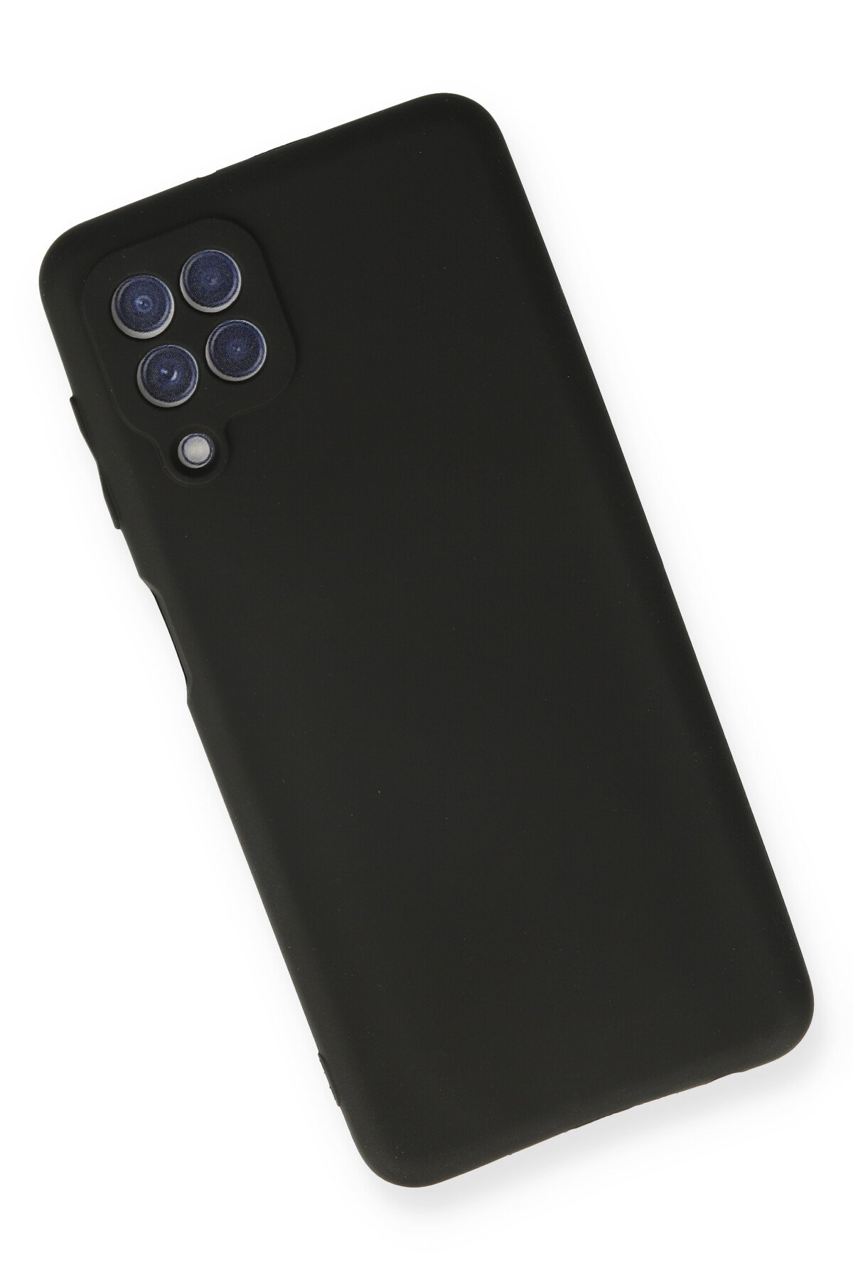 Newface Samsung Galaxy M22 Kılıf Platin Kamera Koruma Silikon - Siyah