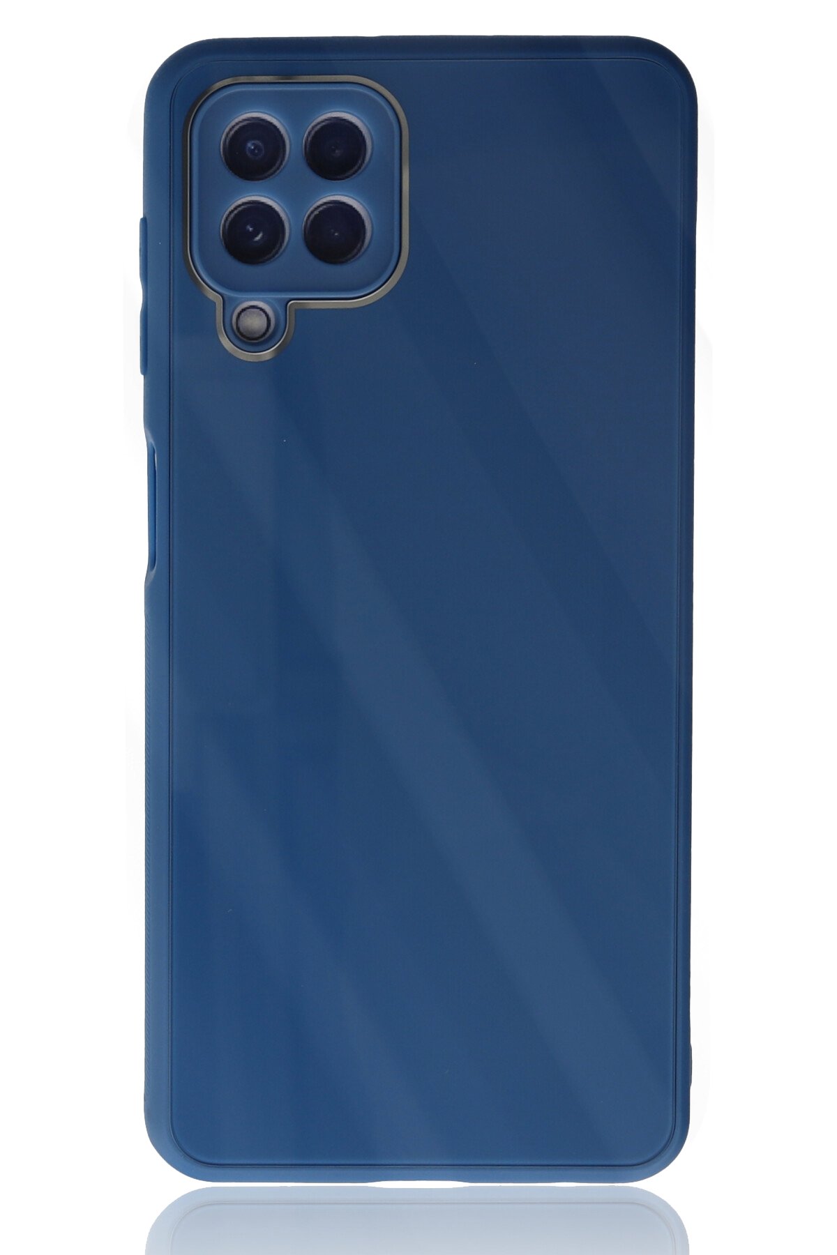 Newface Samsung Galaxy M32 Kılıf Glass Kapak - Bordo