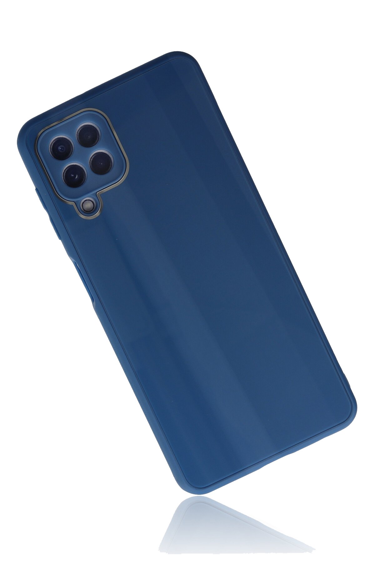 Newface Samsung Galaxy M32 Kılıf Glass Kapak - Bordo
