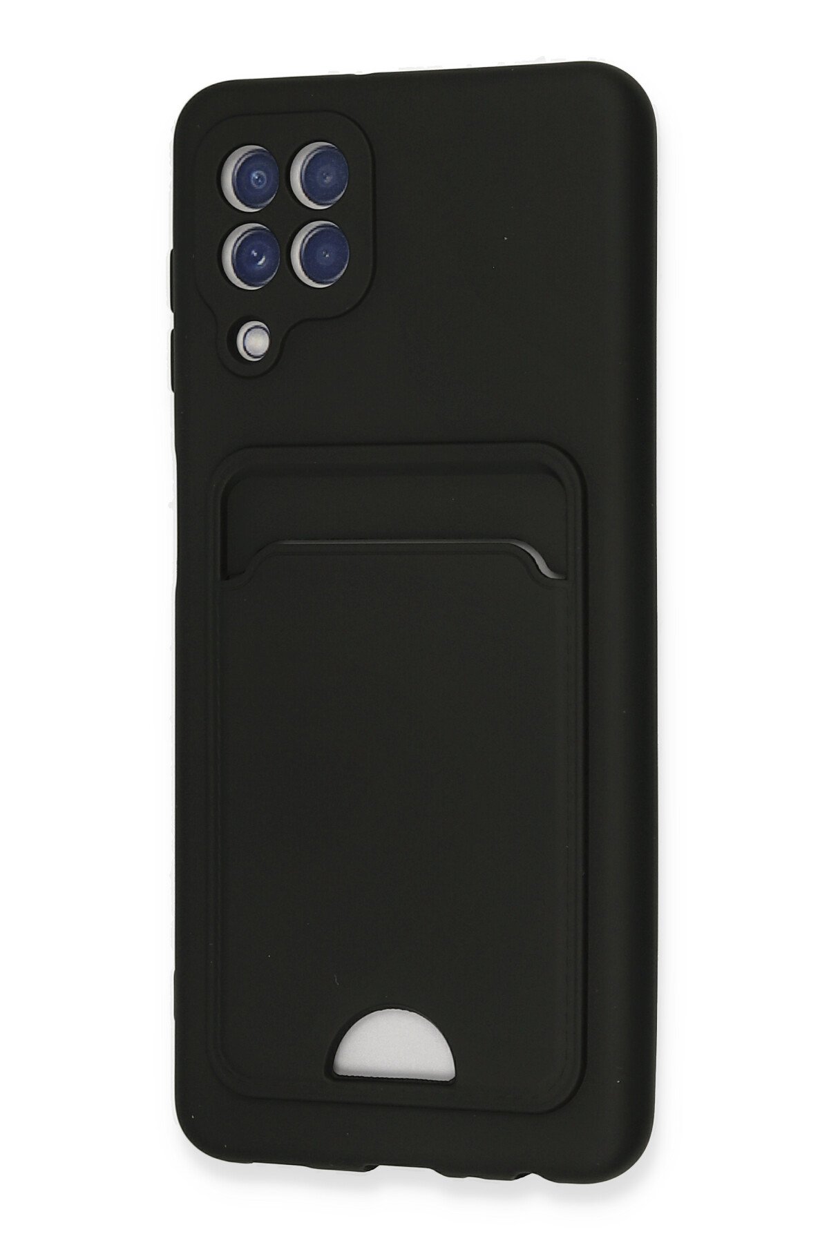 Newface Samsung Galaxy M32 Kılıf Glass Kapak - Mavi