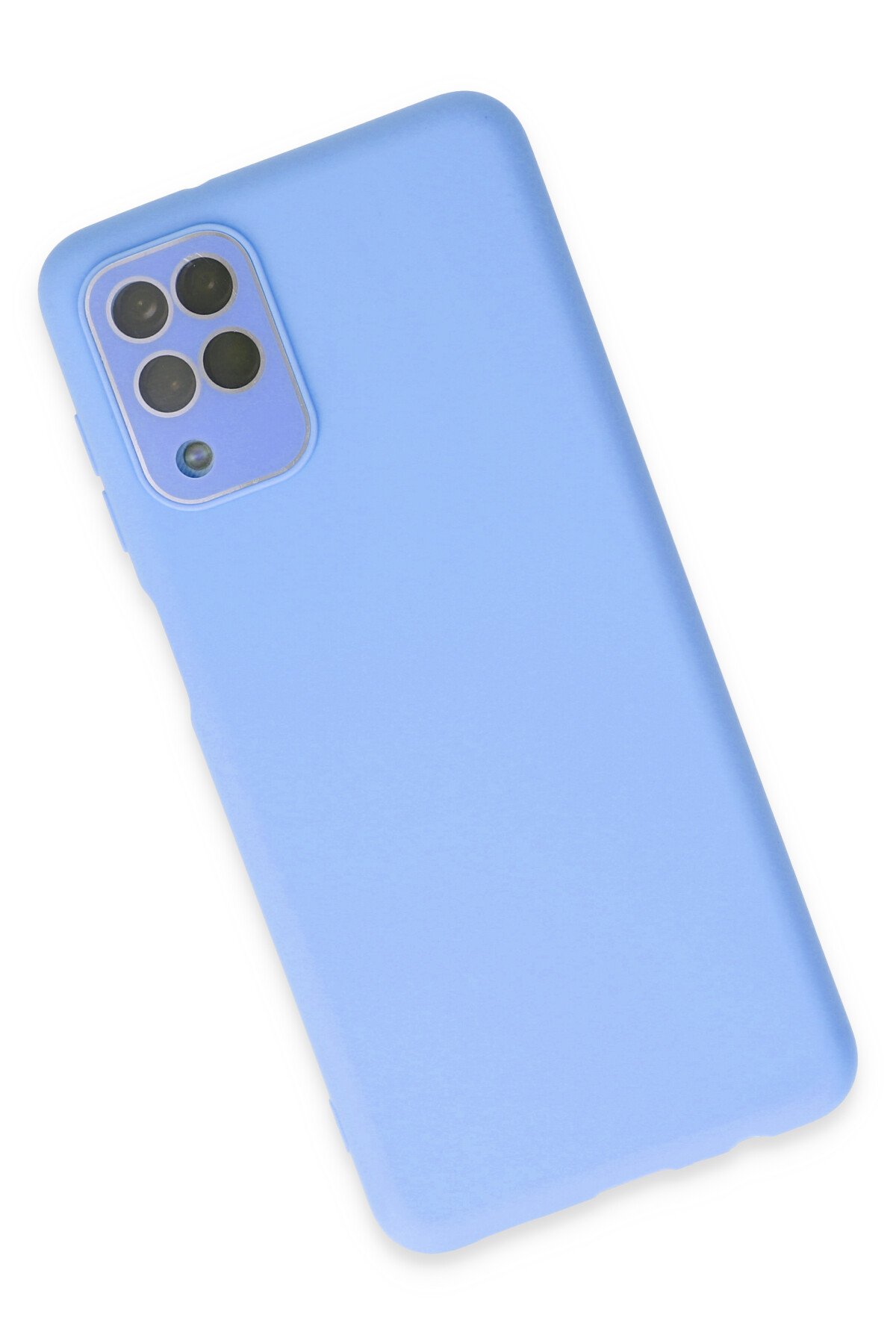 Newface Samsung Galaxy A22 Kılıf Glass Kapak - Mavi