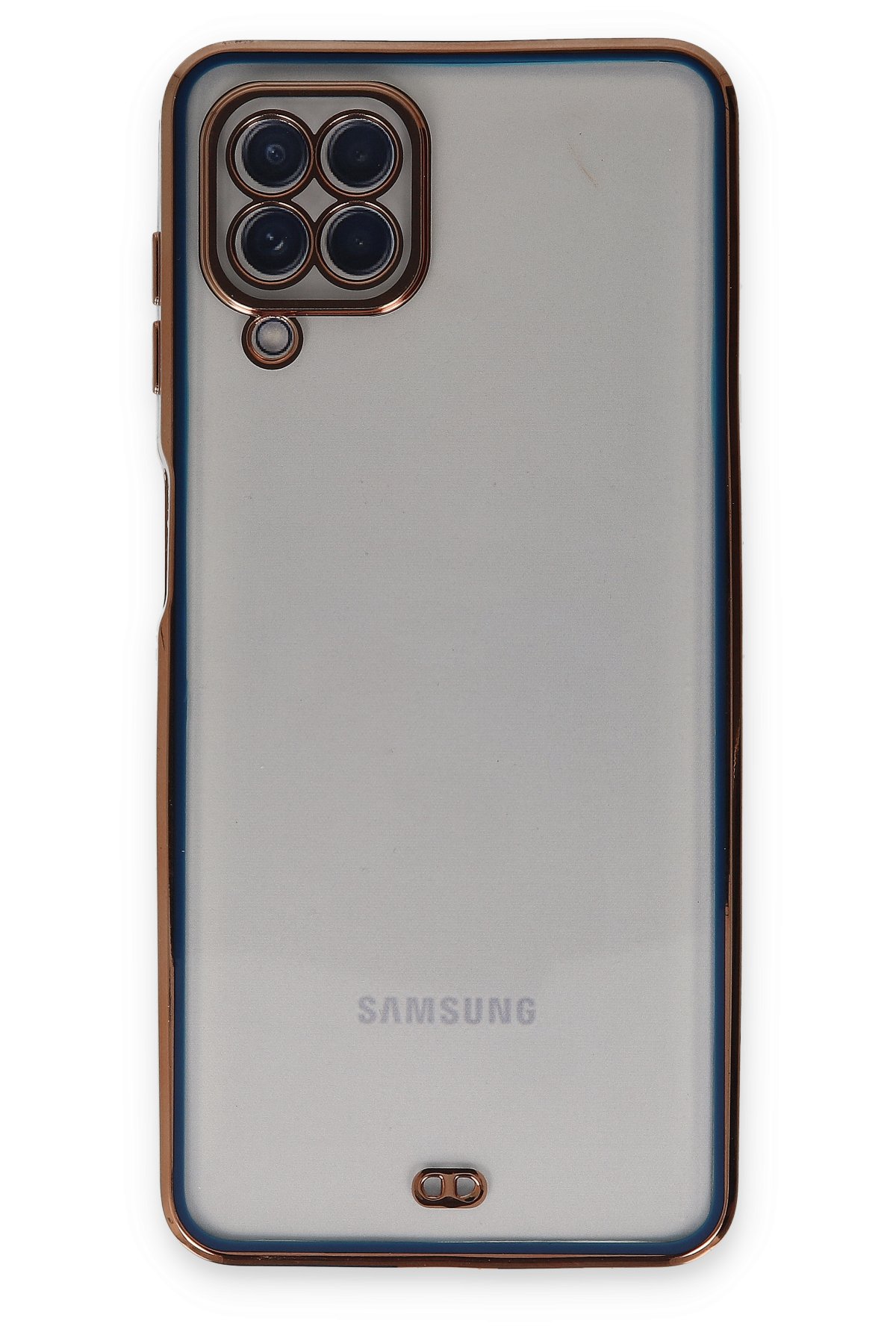Newface Samsung Galaxy M22 Kılıf Lansman Glass Kapak - Pembe