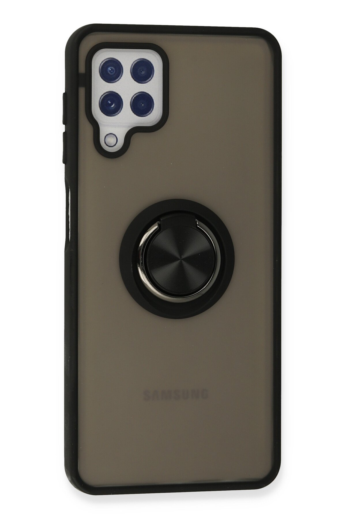 Newface Samsung Galaxy A22 Kılıf Palm Buzlu Kamera Sürgülü Silikon - Siyah