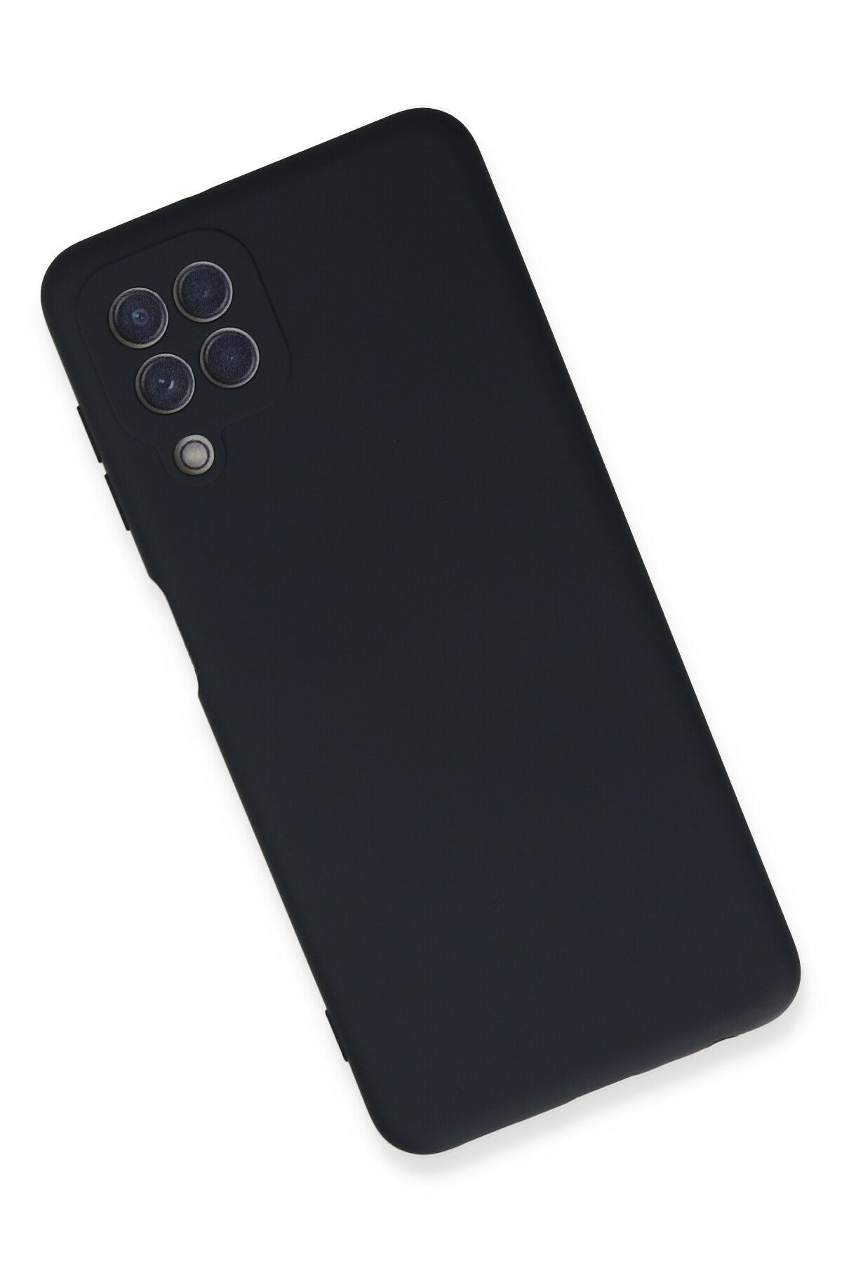 Newface Samsung Galaxy M32 Kılıf Ebruli Lansman Silikon - Siyah-Lacivert