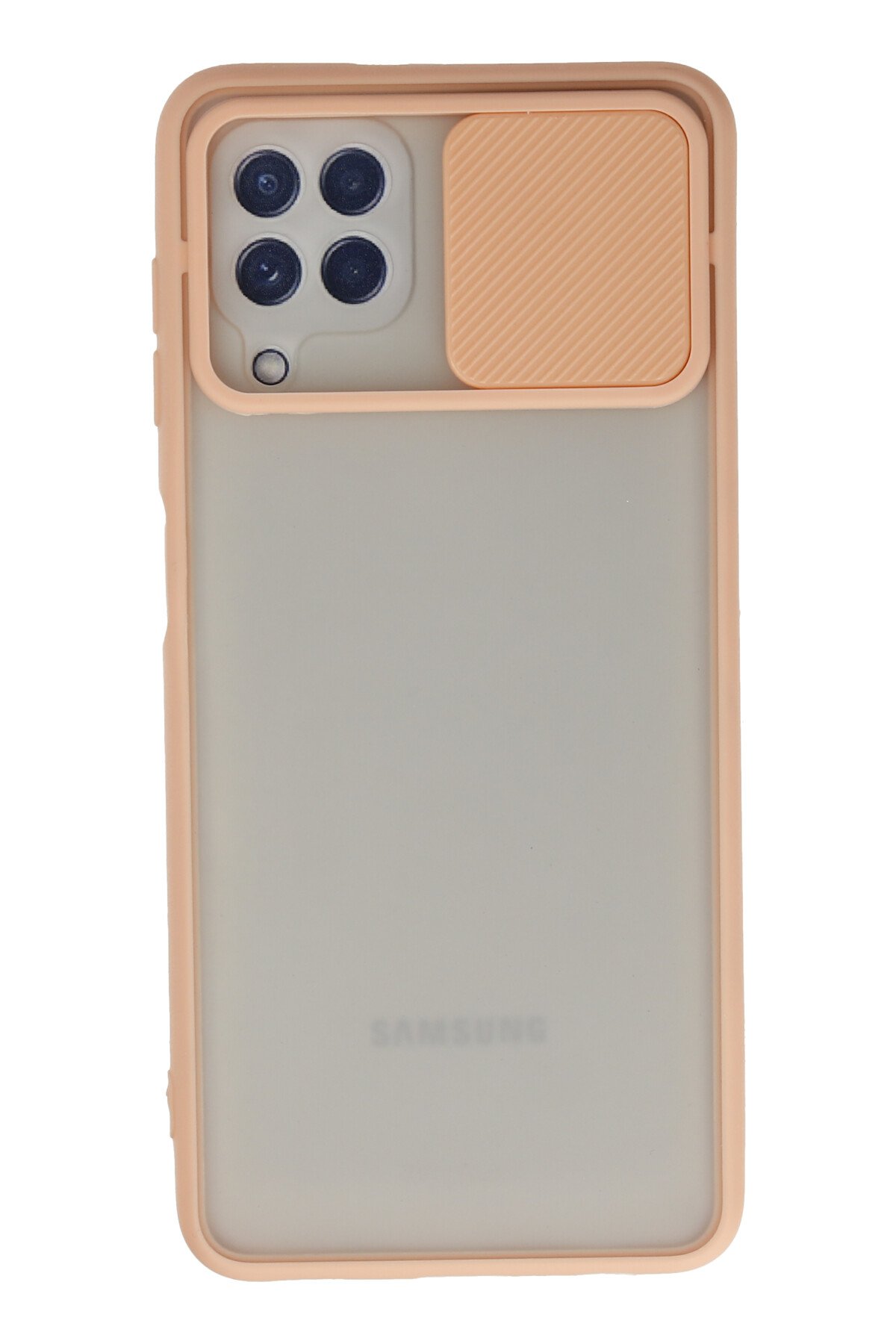 Newface Samsung Galaxy M32 Kılıf Lansman Glass Kapak - Kırmızı