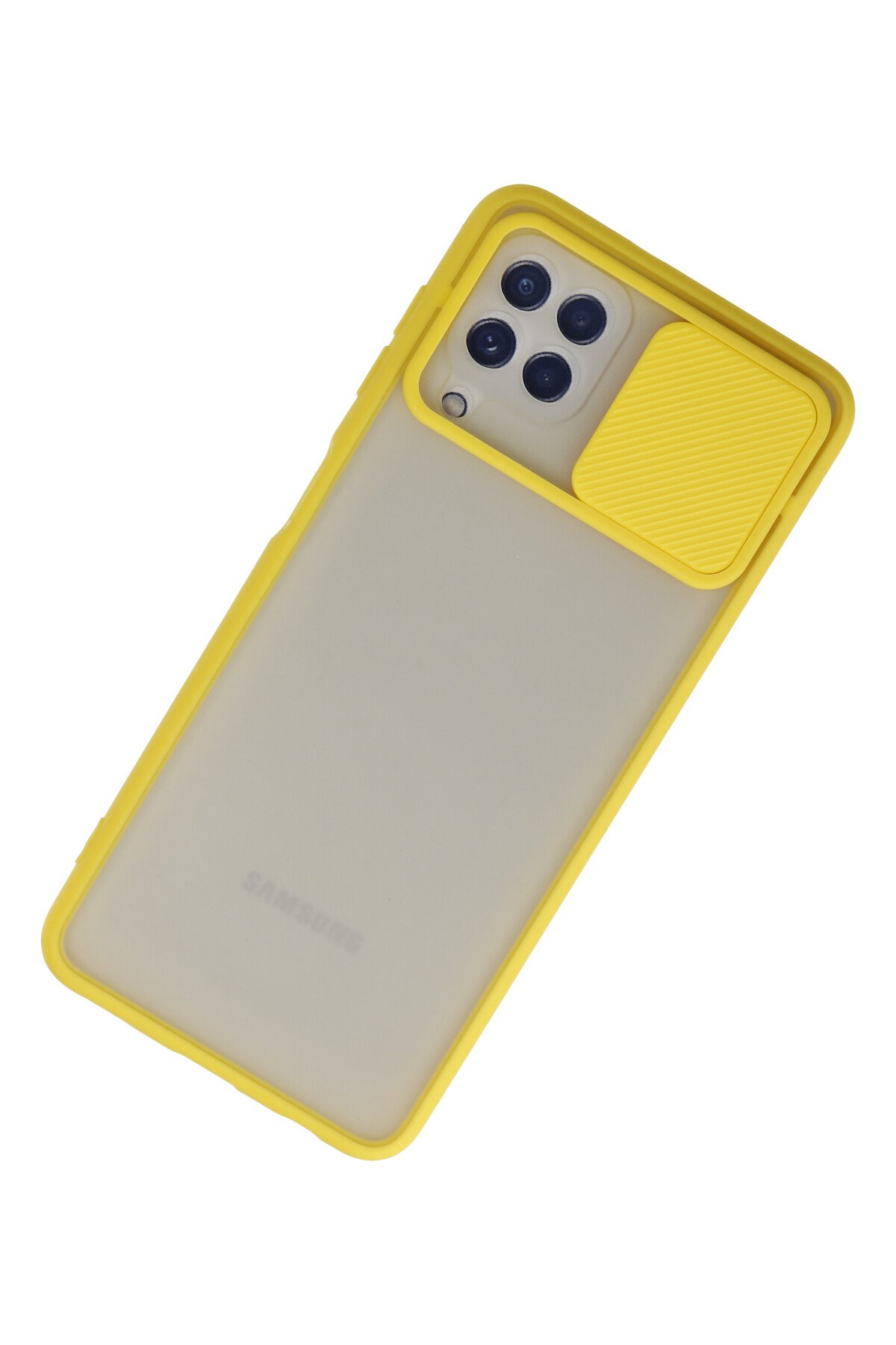 Newface Samsung Galaxy M22 Kılıf Platin Kamera Koruma Silikon - Sarı