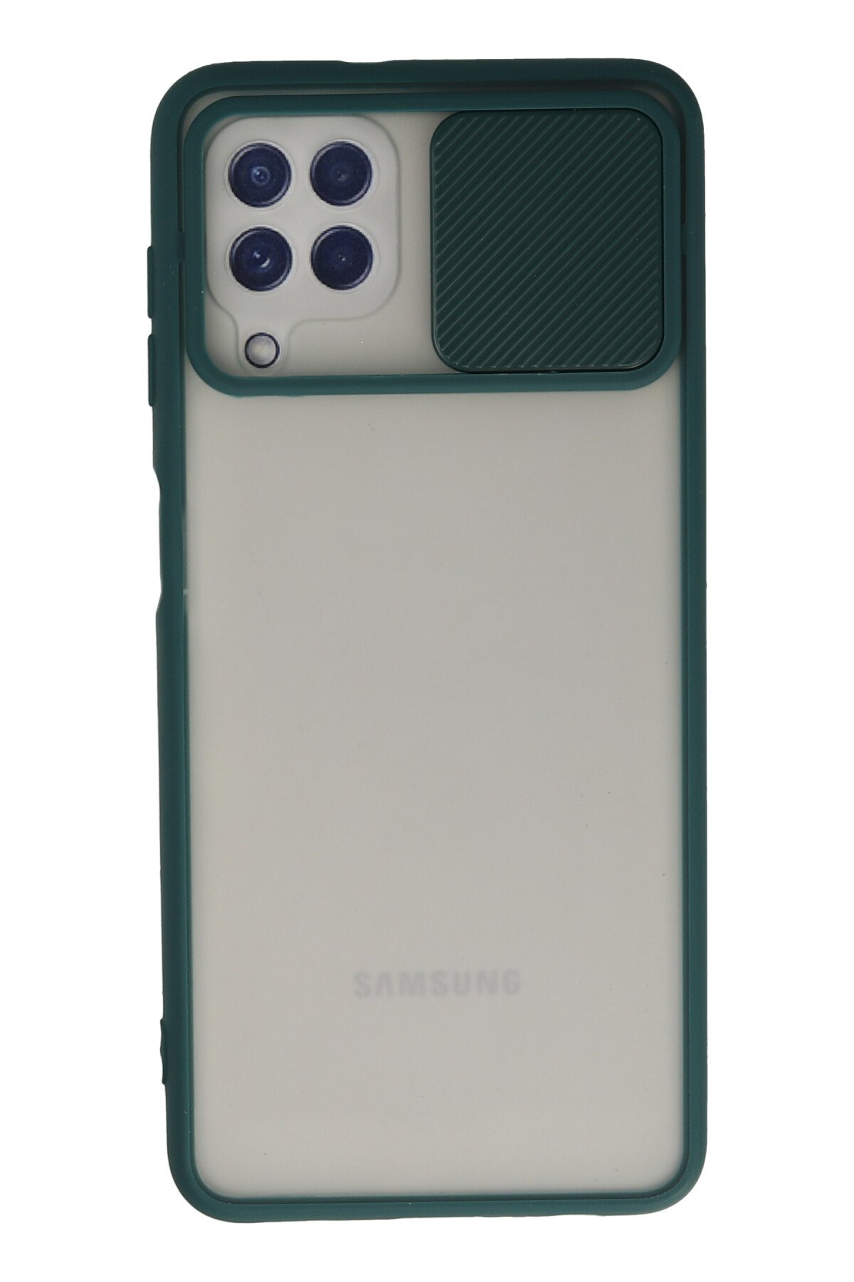 Newface Samsung Galaxy A22 Kılıf Glass Kapak - Bordo