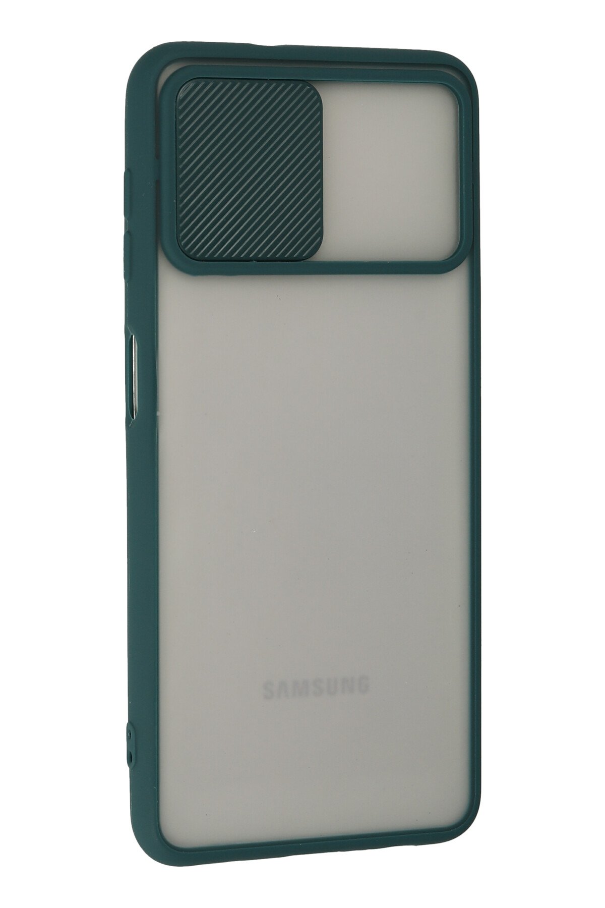 Newface Samsung Galaxy A22 Kılıf Lansman Glass Kapak - Lacivert