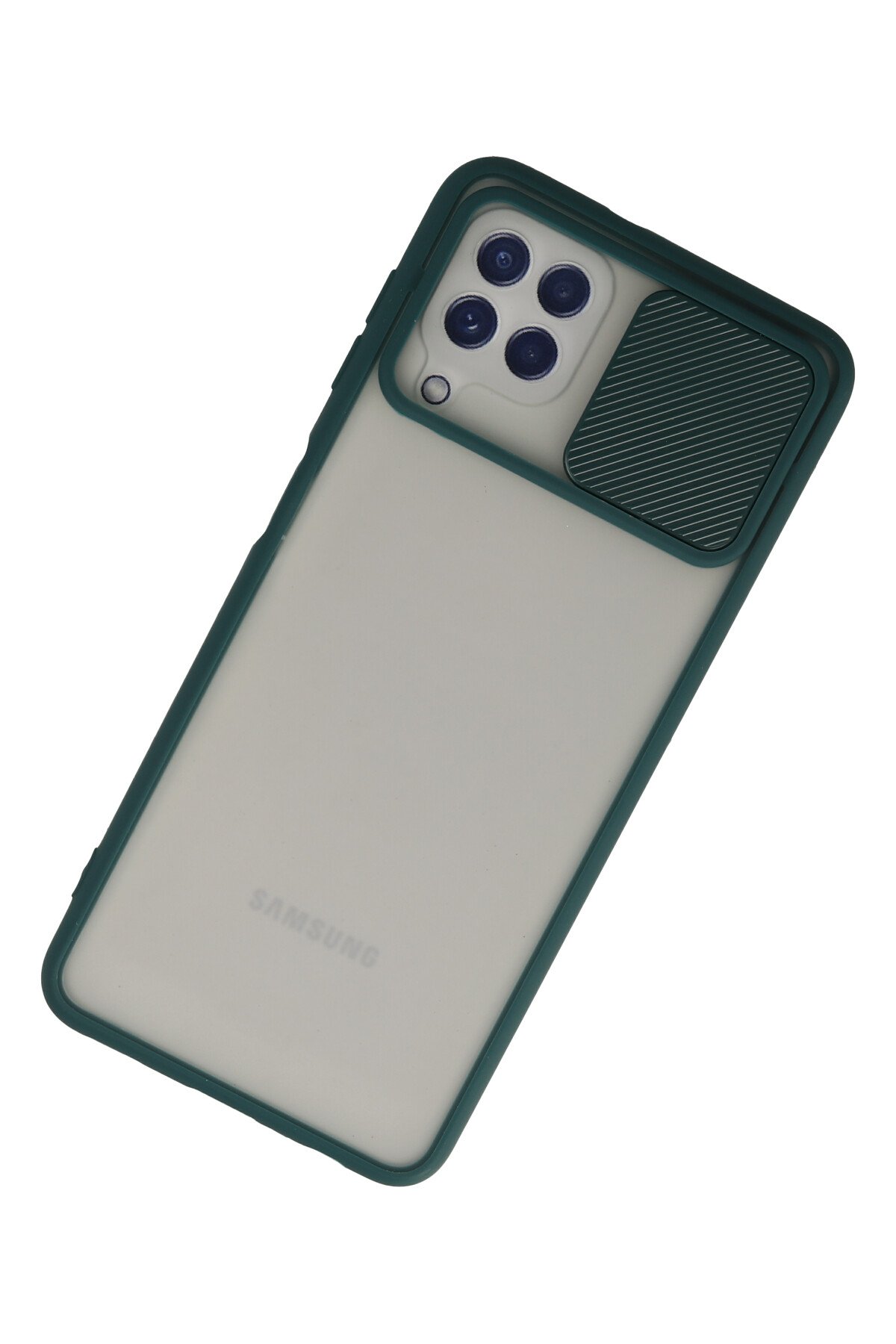Newface Samsung Galaxy A22 Kılıf Glass Kapak - Bordo