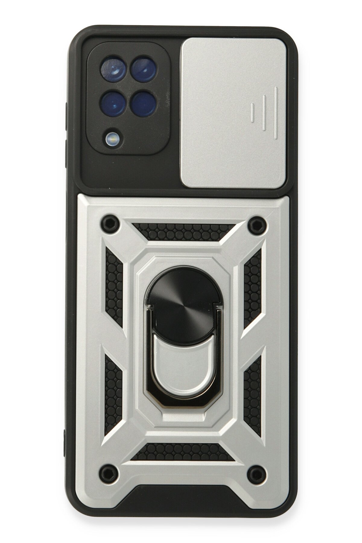 Newface Samsung Galaxy A22 Kılıf Lansman Glass Kapak - Siyah