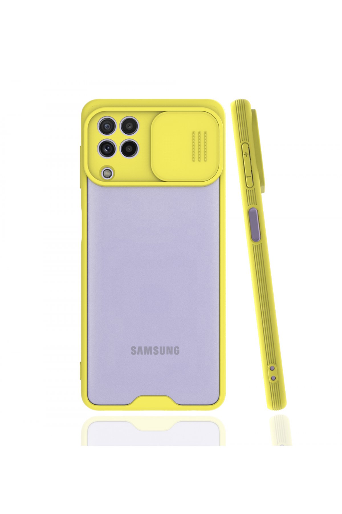 Newface Samsung Galaxy A22 Kılıf Sofya Yüzüklü Silikon Kapak - Yeşil