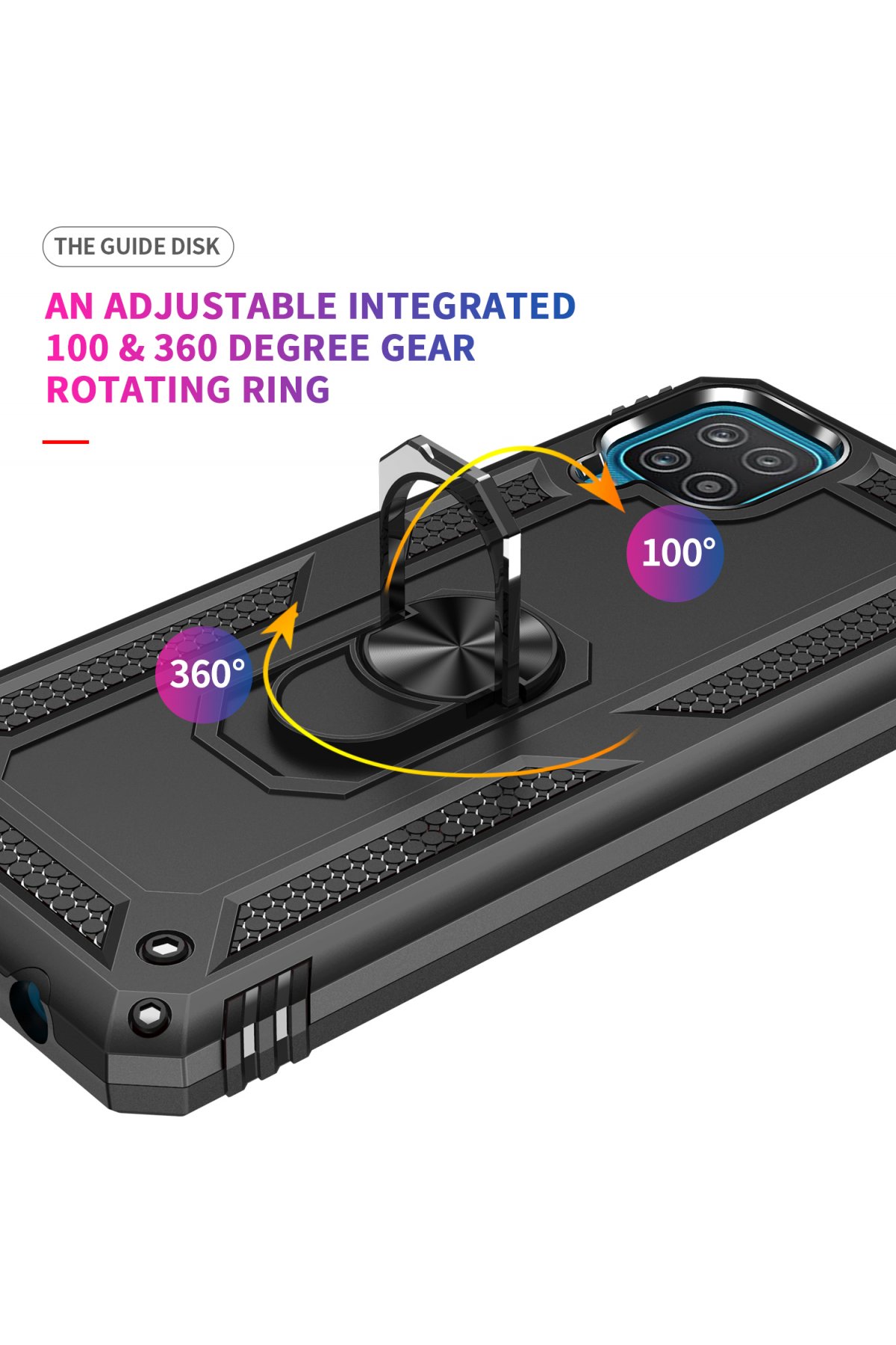 Newface Samsung Galaxy A22 Kılıf Lansman Glass Kapak - Sarı