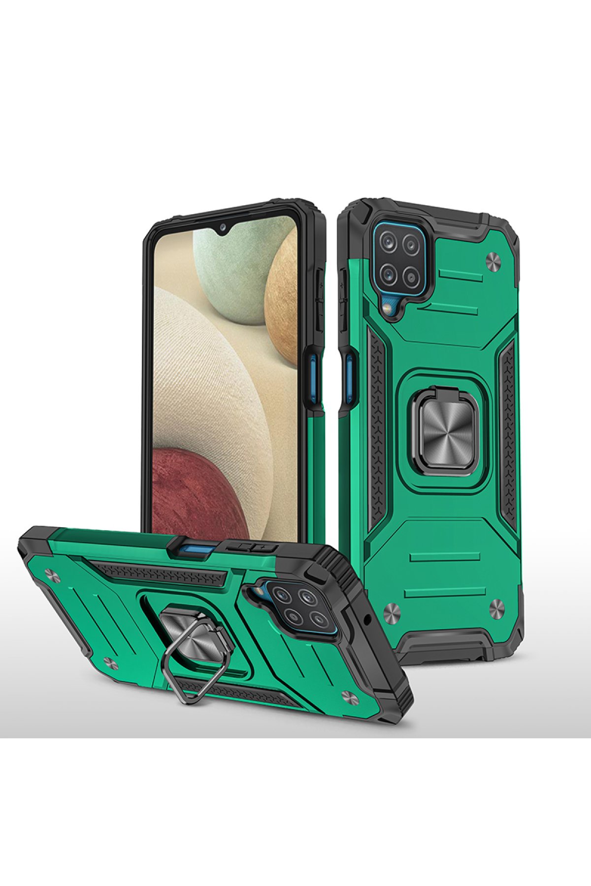 Newface Samsung Galaxy A22 Kılıf Palm Buzlu Kamera Sürgülü Silikon - Kırmızı