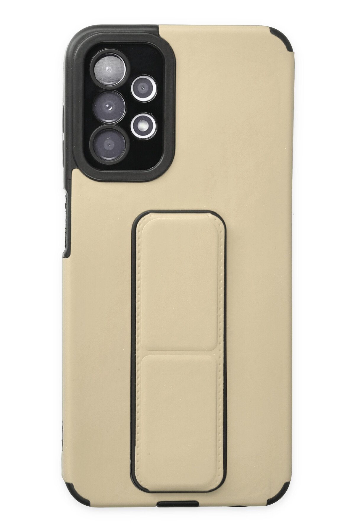 Newface Samsung Galaxy A23 4G Kılıf Pars Lens Yüzüklü Silikon - Gümüş