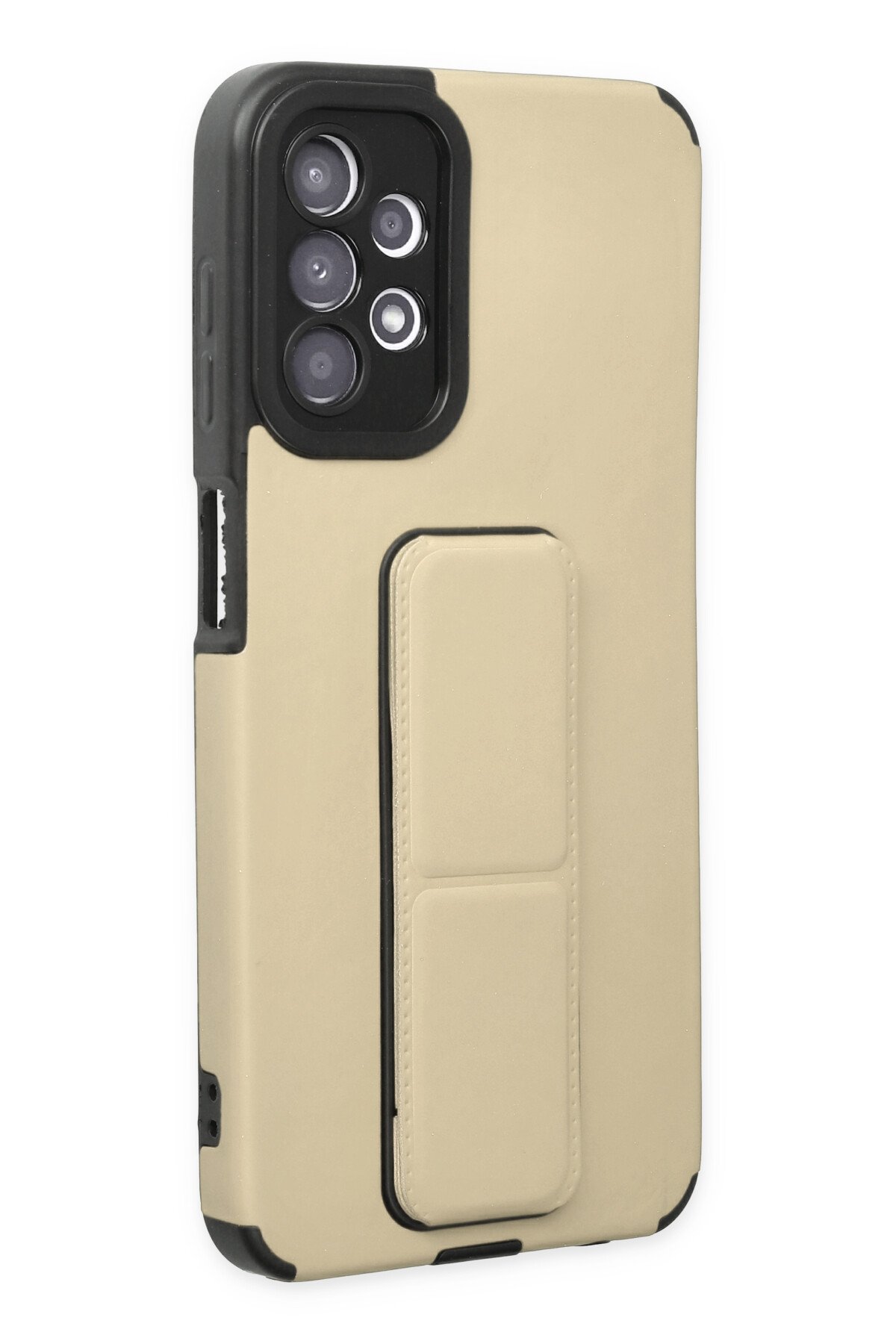 Newface Samsung Galaxy A23 4G Kılıf Pars Lens Yüzüklü Silikon - Gümüş