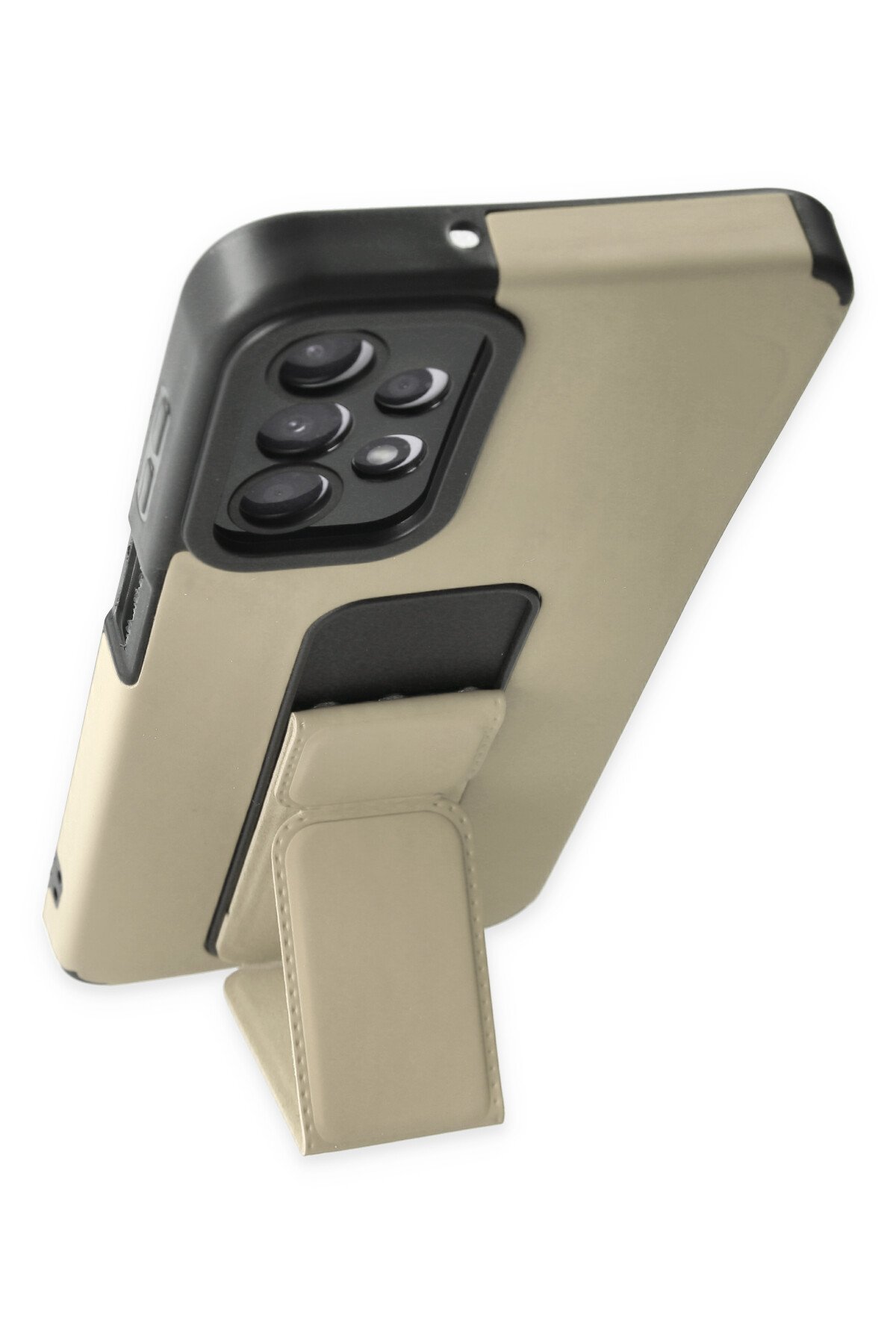 Newface Samsung Galaxy A23 4G Kılıf Pars Lens Yüzüklü Silikon - Gümüş