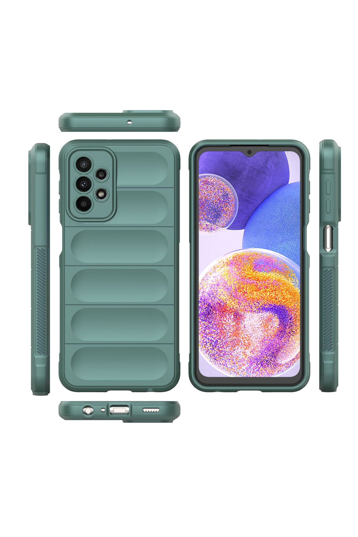 Newface Samsung Galaxy A23 4G Kılıf First Silikon - Koyu Yeşil