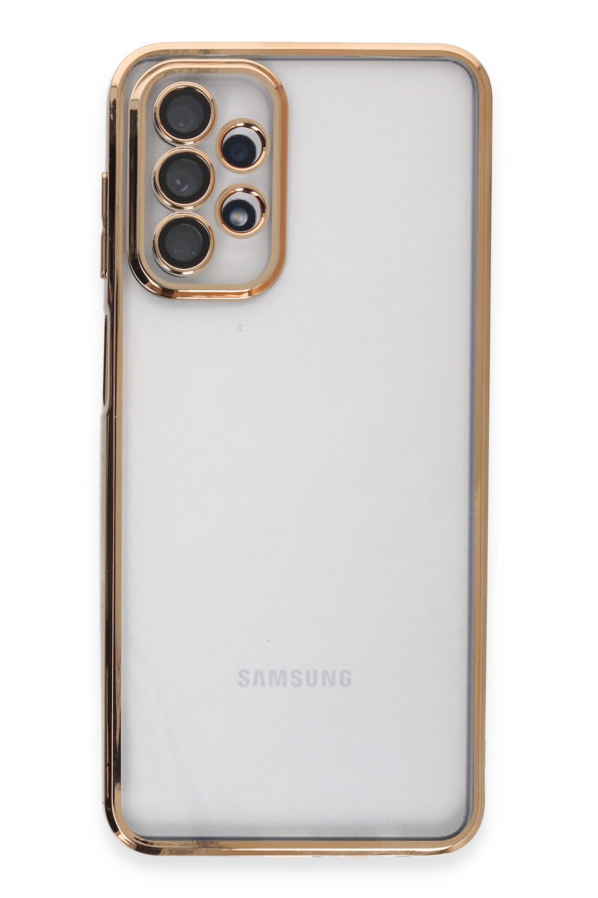 Newface Samsung Galaxy A23 4G Kılıf Sofya Yüzüklü Silikon Kapak - Gold