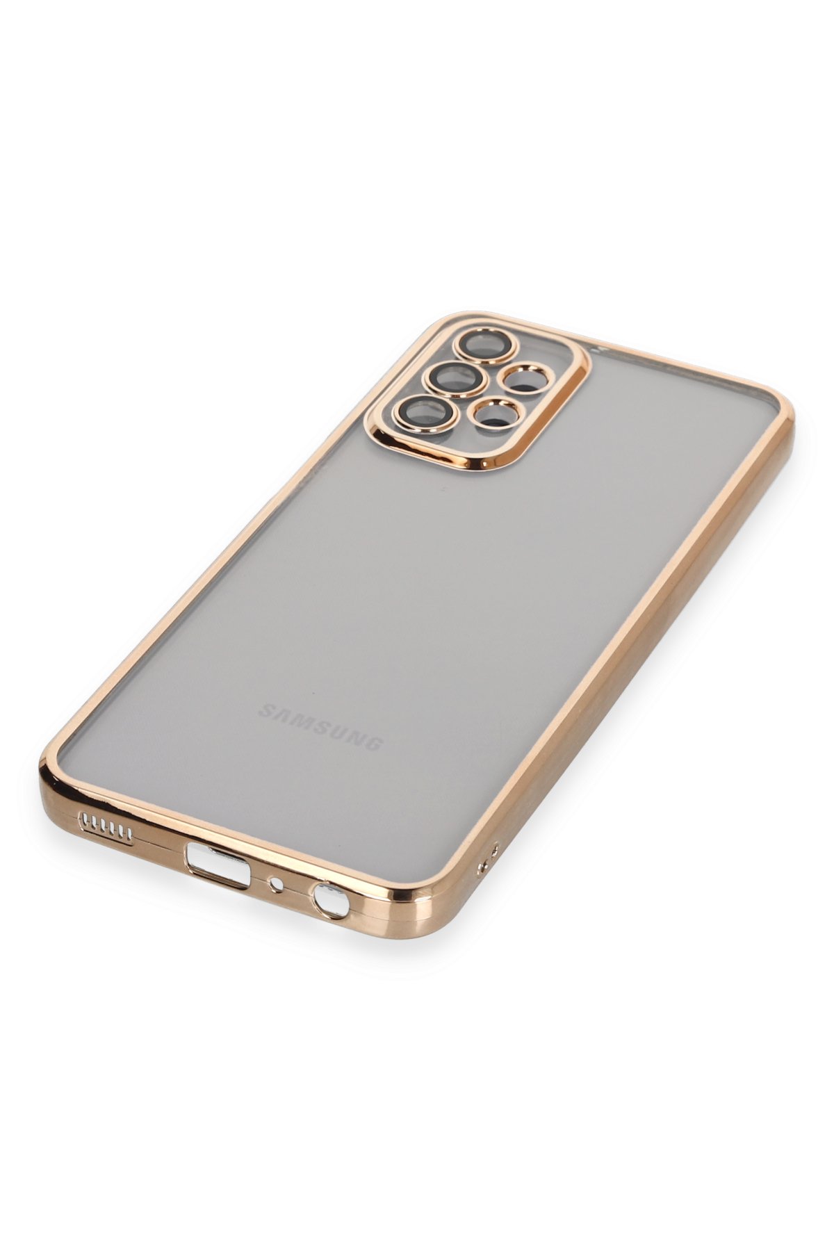 Newface Samsung Galaxy A23 4G Kılıf Sofya Yüzüklü Silikon Kapak - Gold