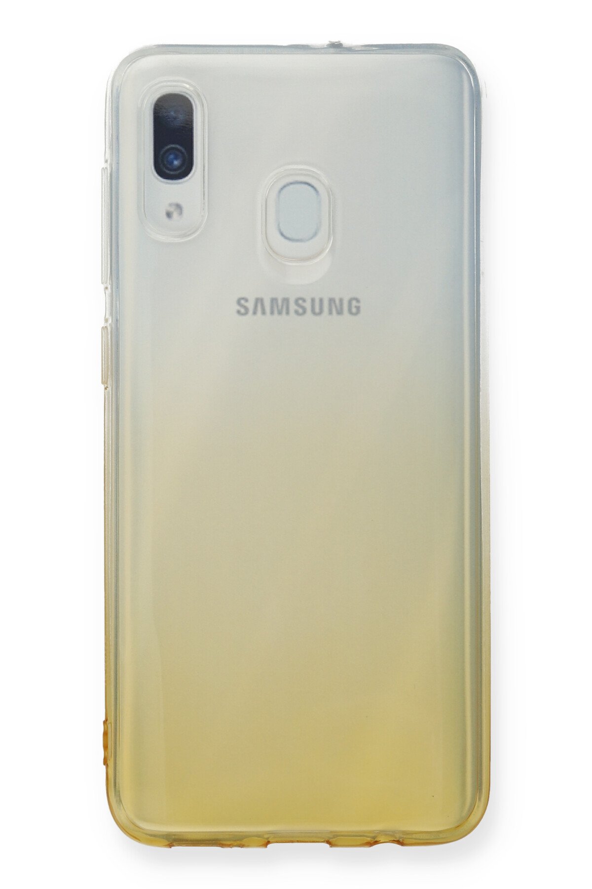 Newface Samsung Galaxy A20 Kılıf Lüx Çift Renkli Silikon - Mavi