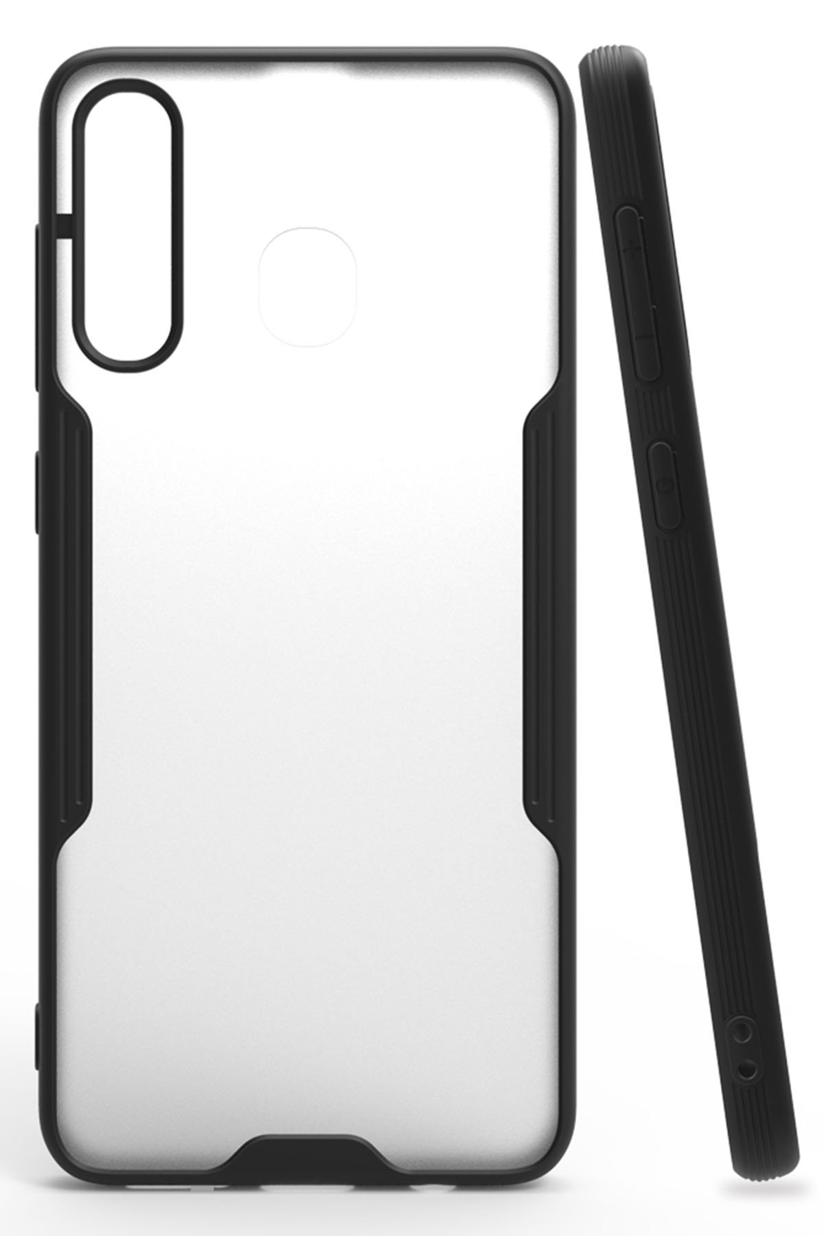 Newface Samsung Galaxy A30 Kılıf Lüx Çift Renkli Silikon - Mavi