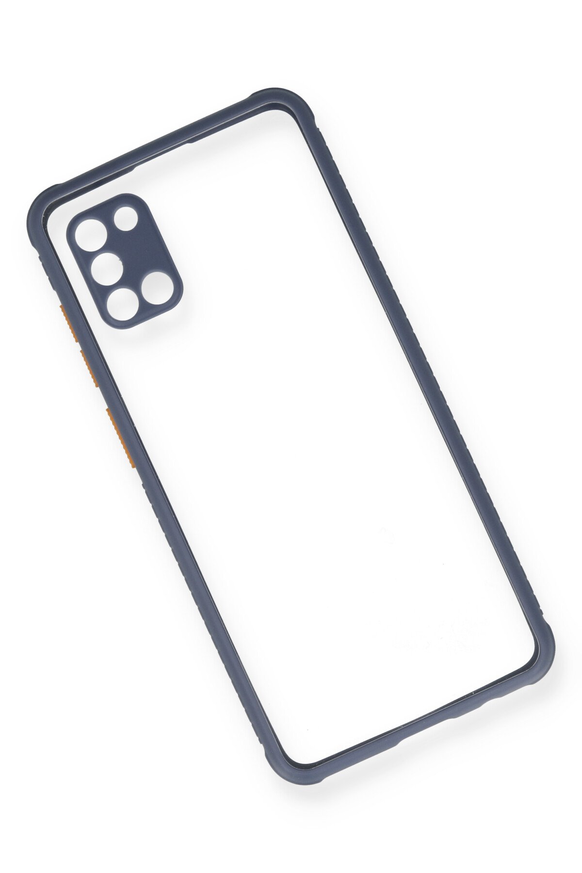 Newface Samsung Galaxy A31 Kılıf Simli Yüzüklü Silikon - Sarı