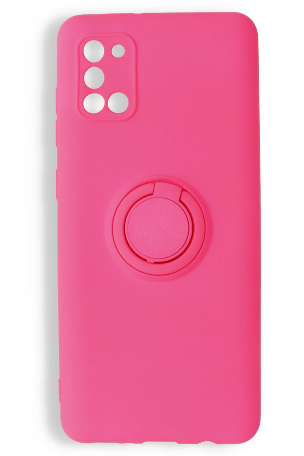 Newface Samsung Galaxy A31 Kılıf Zegna Yüzüklü Silikon Kapak - Gümüş