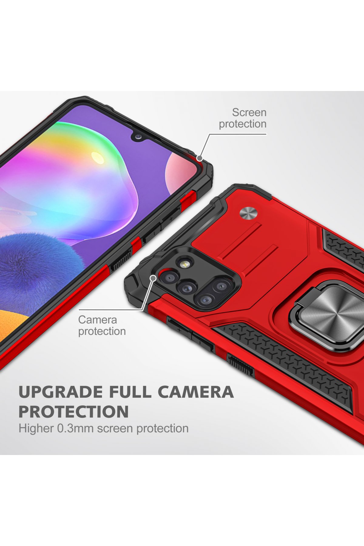 Newface Samsung Galaxy A31 Kılıf Zegna Yüzüklü Silikon Kapak - Siyah