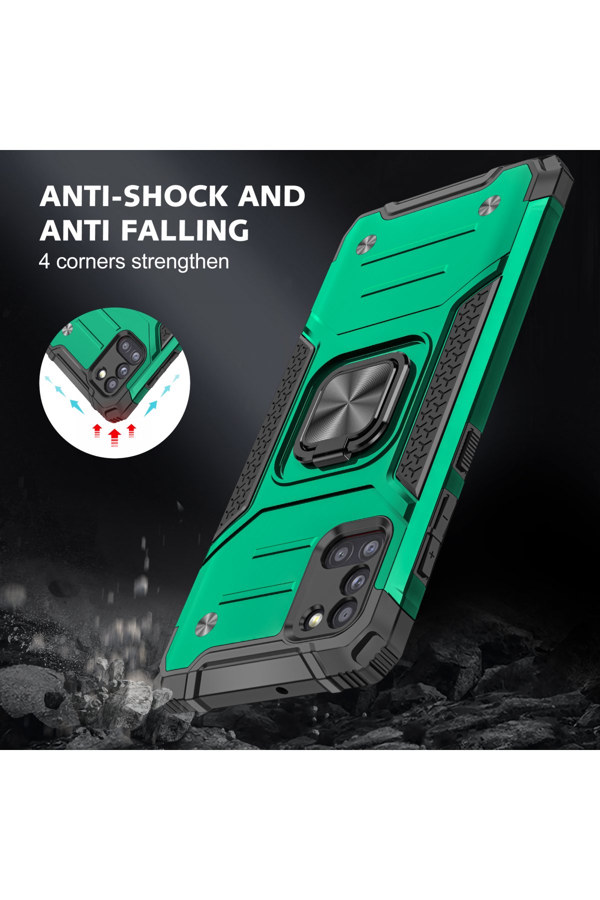 Newface Samsung Galaxy A31 Kılıf Miami Şeffaf Silikon - Kırmızı