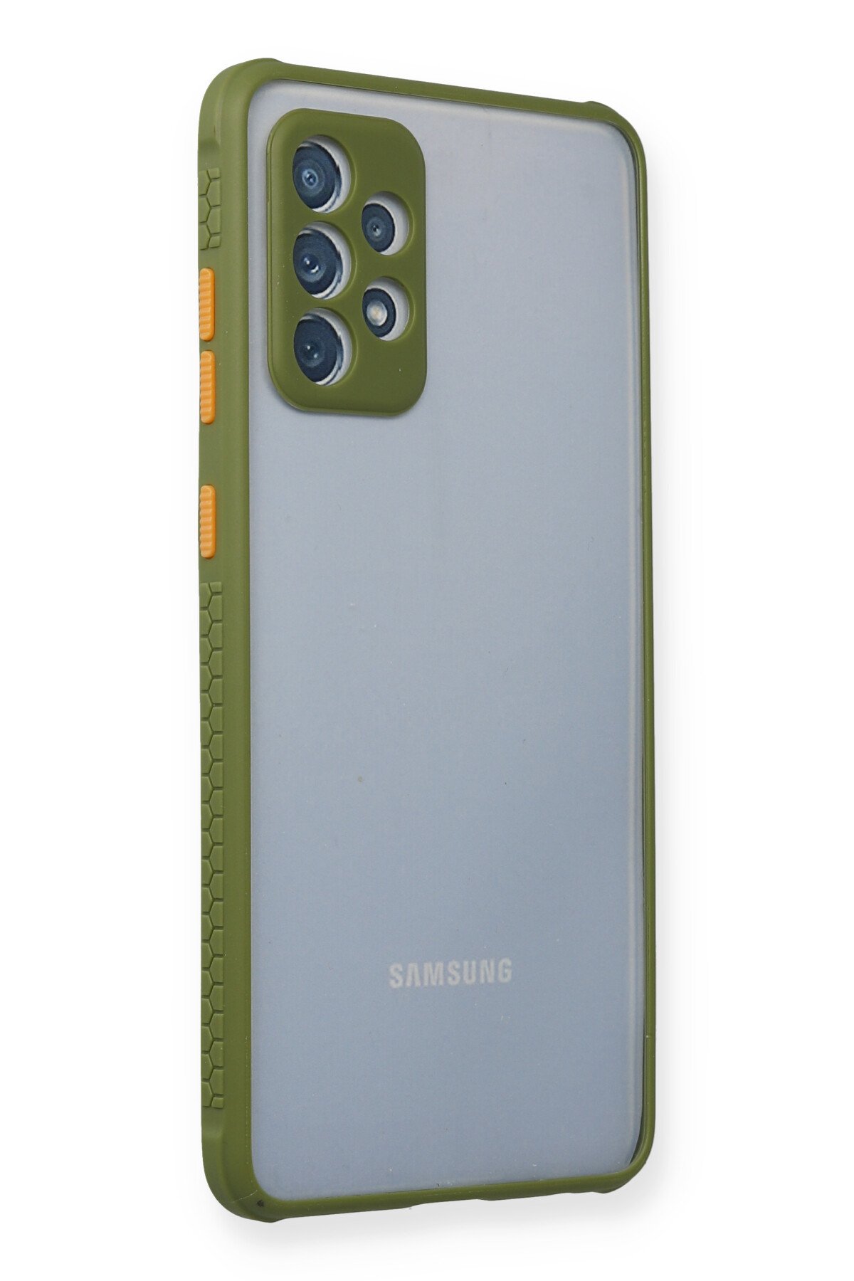 Newface Samsung Galaxy A32 5G Kılıf Focus Karbon Silikon - Kahverengi