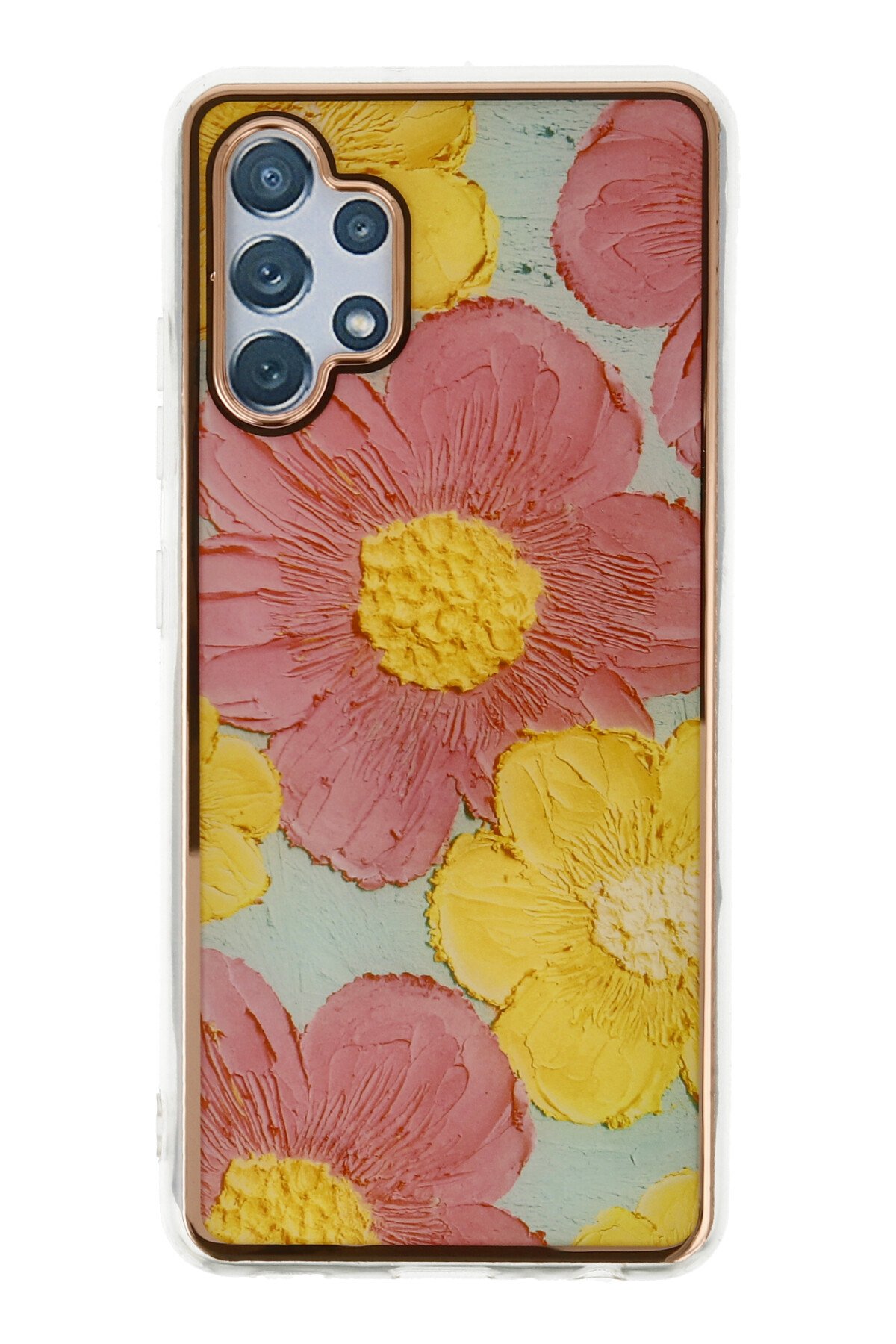 Newface Samsung Galaxy A32 Kılıf Palm Buzlu Kamera Sürgülü Silikon - Siyah