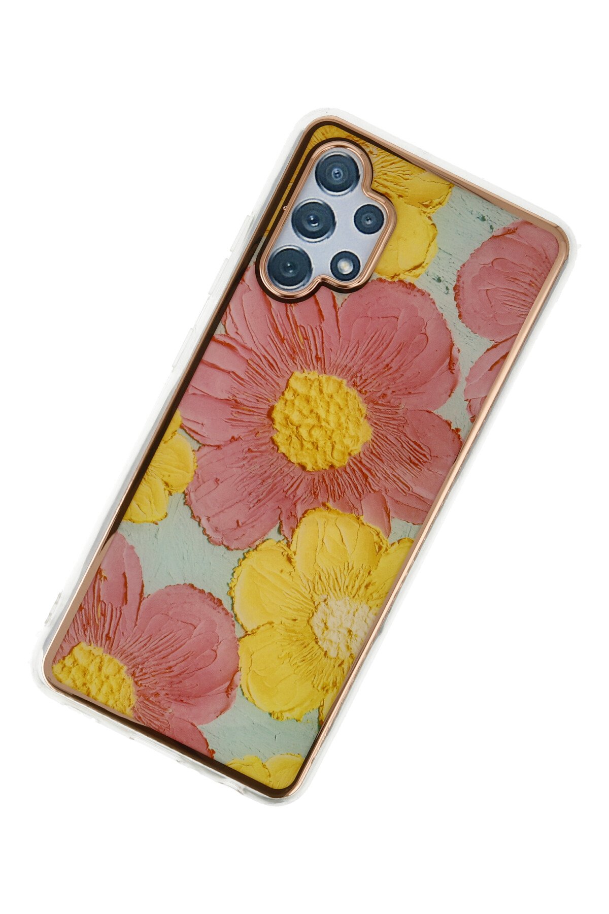 Newface Samsung Galaxy A32 Kılıf Palm Buzlu Kamera Sürgülü Silikon - Siyah