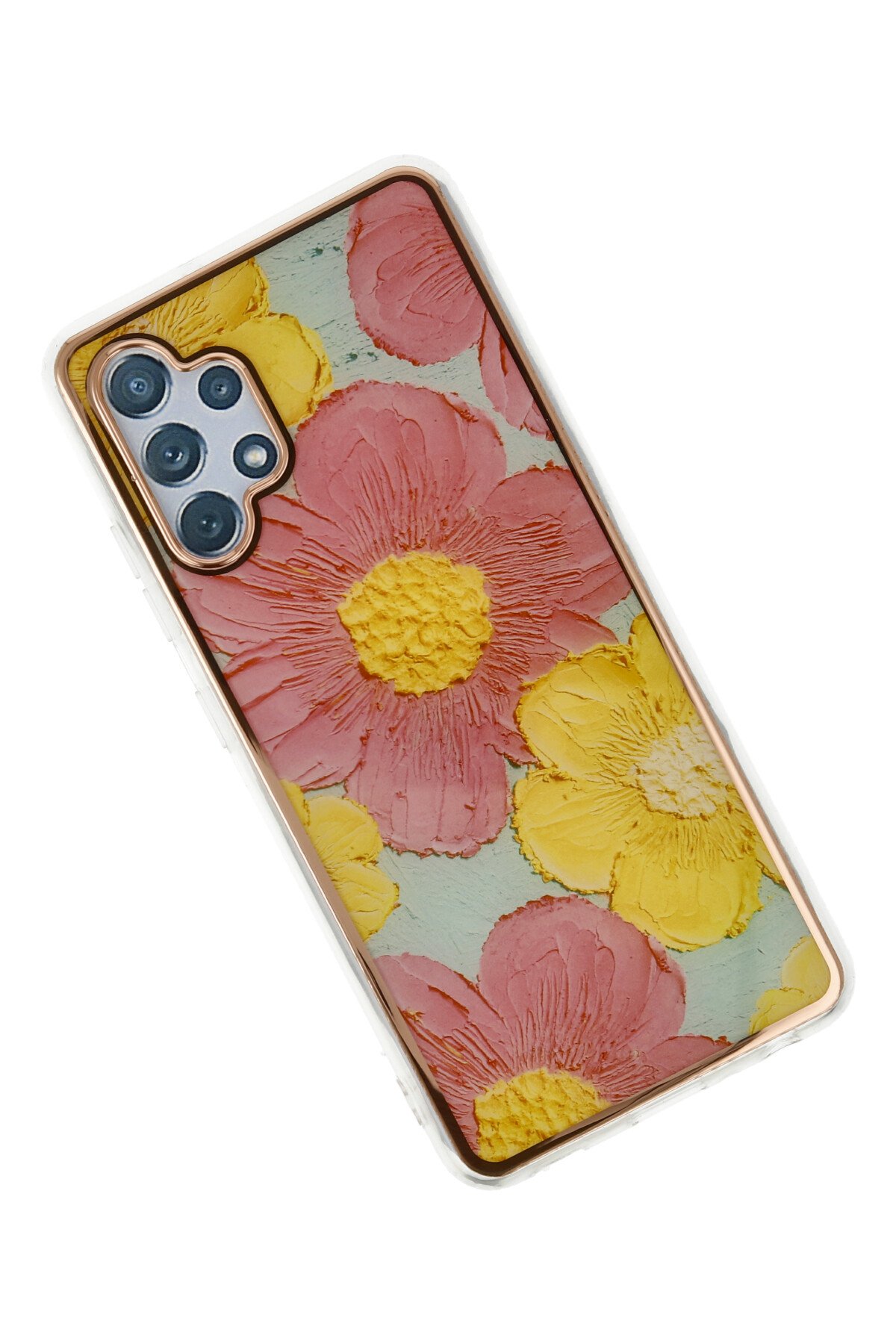 Newface Samsung Galaxy A32 Kılıf Palm Buzlu Kamera Sürgülü Silikon - Siyah