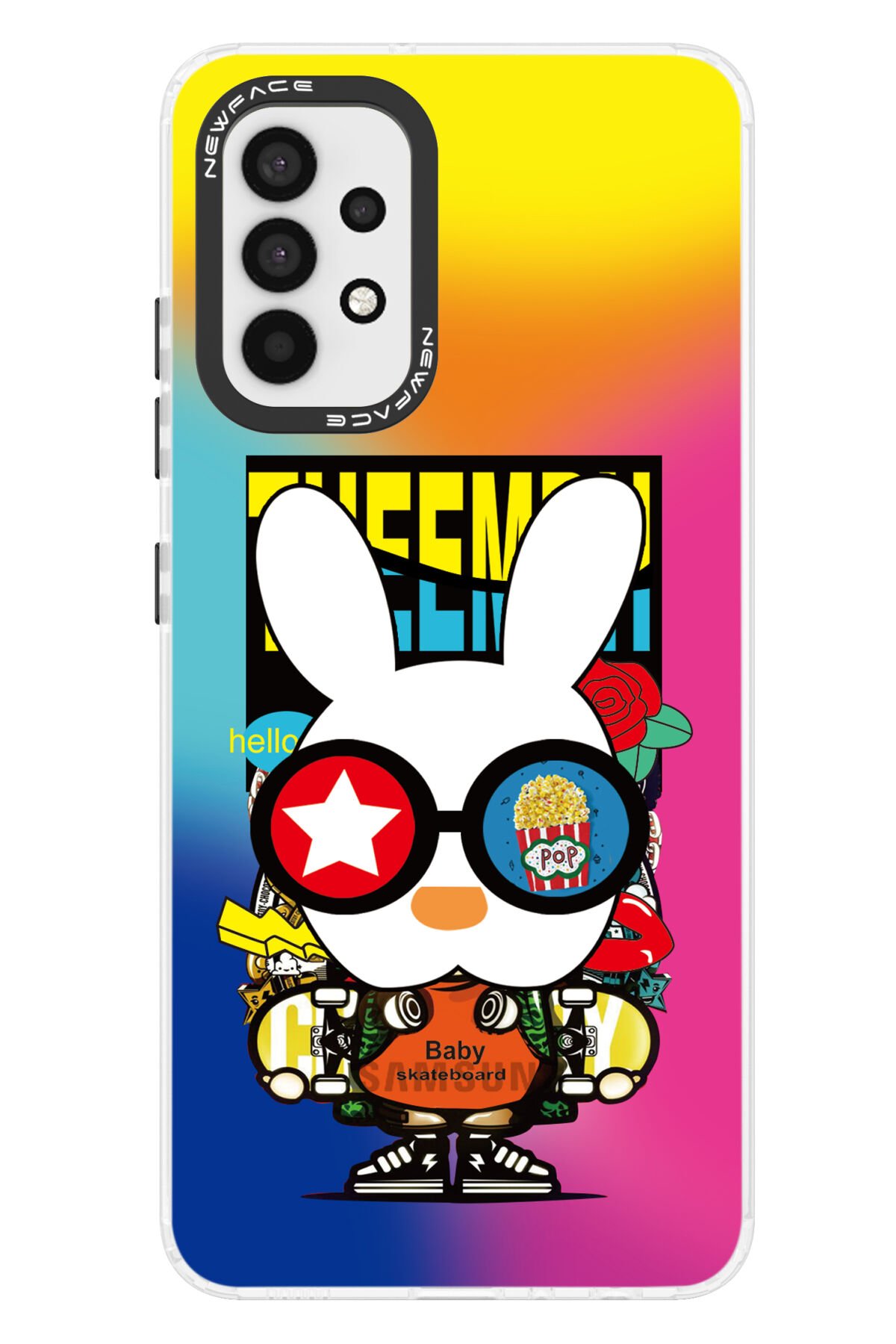 Newface Samsung Galaxy A32 Kılıf Montreal Yüzüklü Silikon Kapak - Buz Mavi