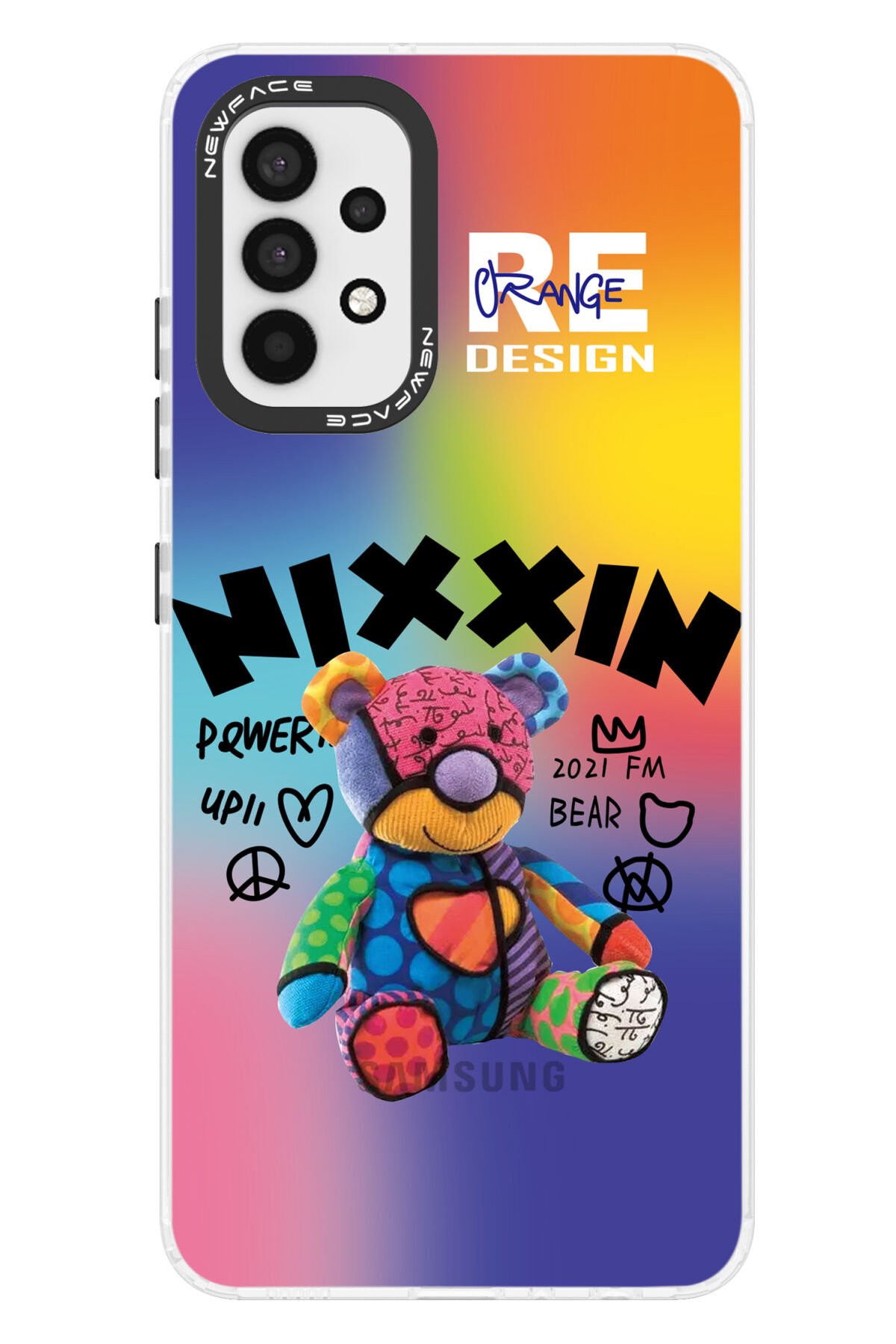 Newface Samsung Galaxy A32 Kılıf Razer Lensli Silikon - Gümüş