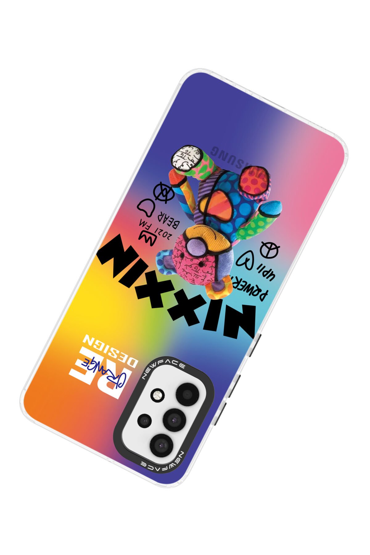 Newface Samsung Galaxy A32 Kılıf Razer Lensli Silikon - Gümüş