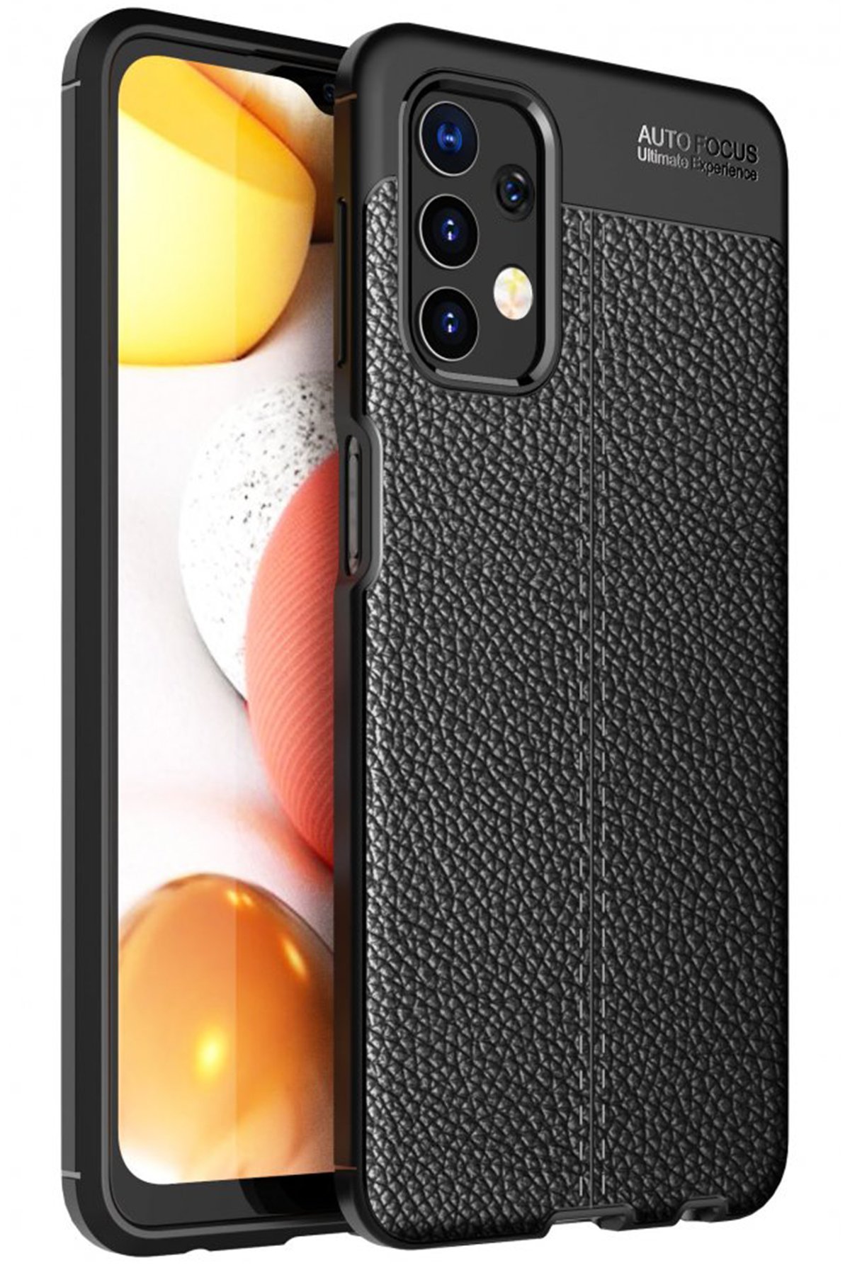 Newface Samsung Galaxy A32 Kılıf Palm Buzlu Kamera Sürgülü Silikon - Sarı