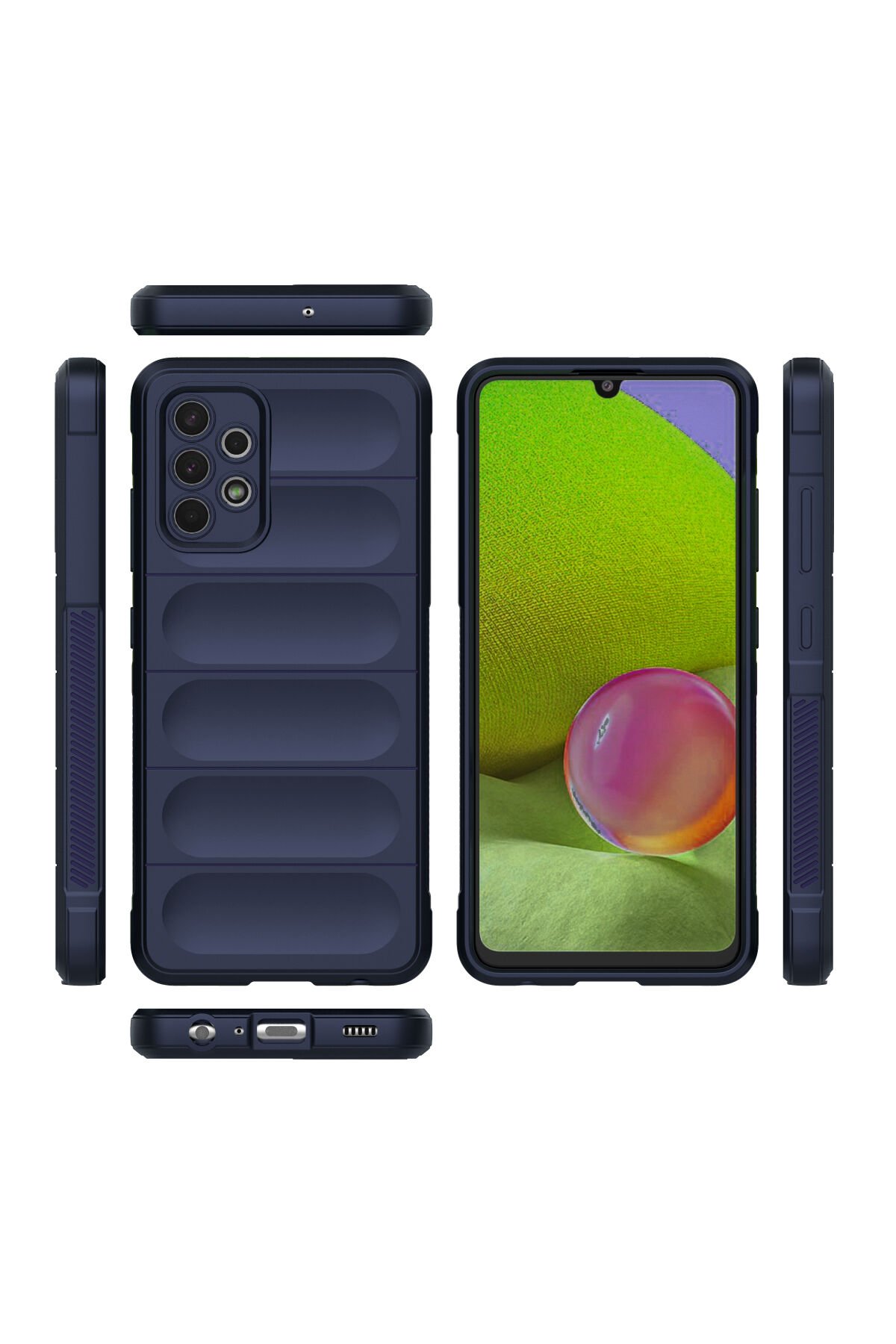 Newface Samsung Galaxy A32 Kılıf Razer Lensli Silikon - Gold