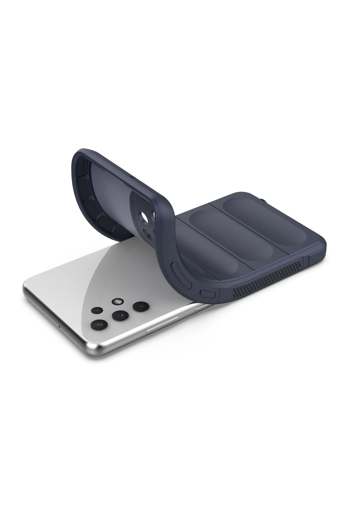 Newface Samsung Galaxy A32 Kılıf Razer Lensli Silikon - Gold