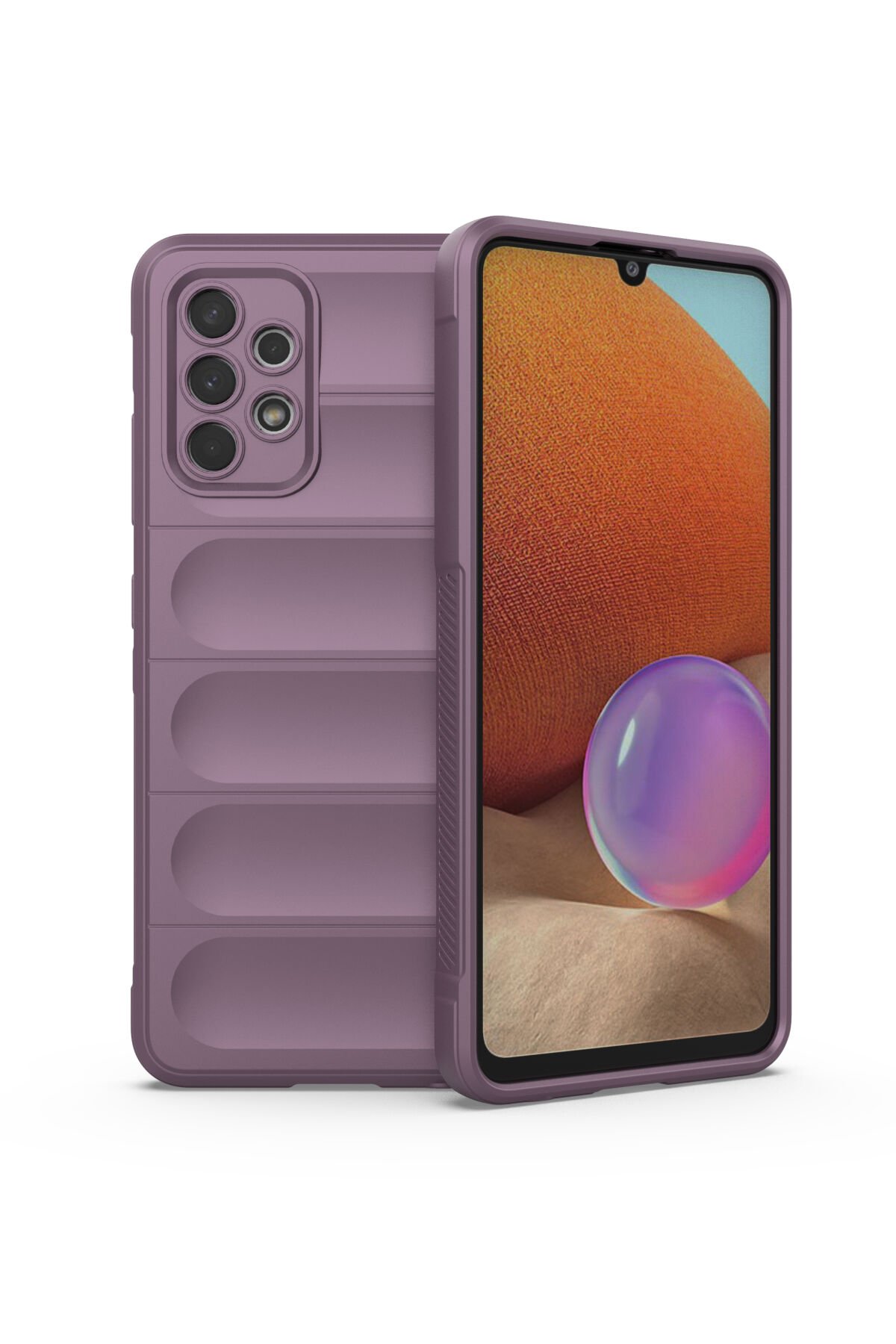 Newface Samsung Galaxy A32 Kılıf Sofya Yüzüklü Silikon Kapak - Rose