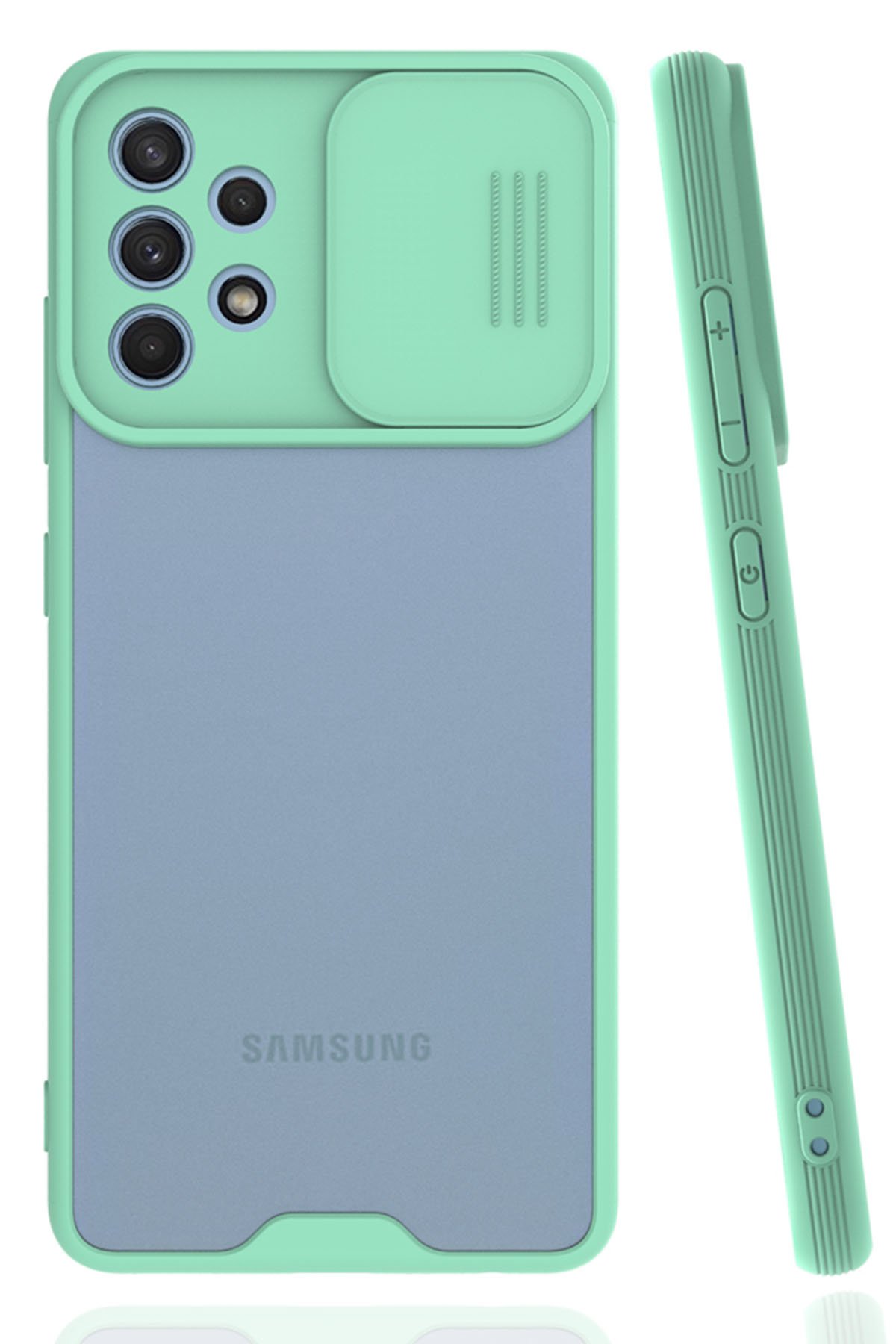 Newface Samsung Galaxy A32 Kılıf Platin Kamera Koruma Silikon - Yeşil