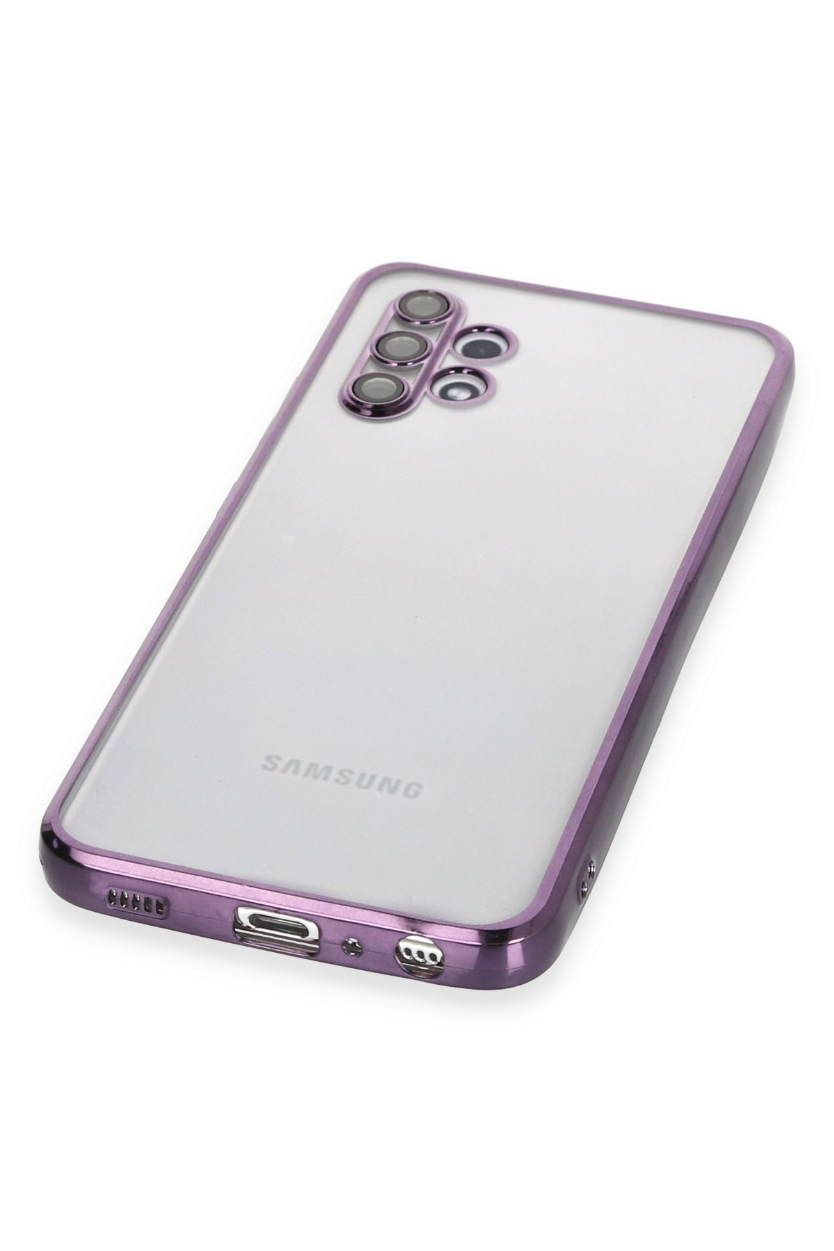 Newface Samsung Galaxy A32 Kılıf Palm Buzlu Kamera Sürgülü Silikon - Turkuaz