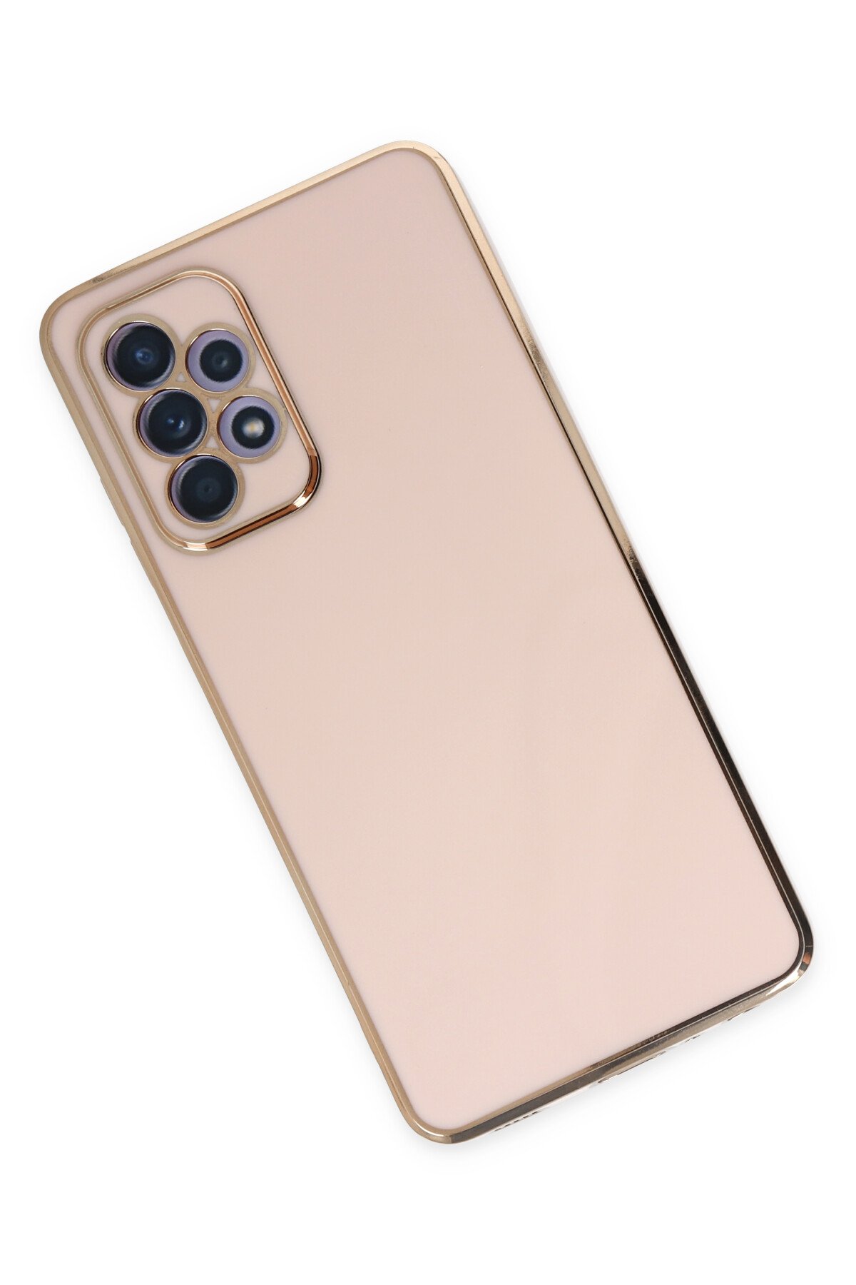 Newface Samsung Galaxy A32 Kılıf Razer Lensli Silikon - Gümüş