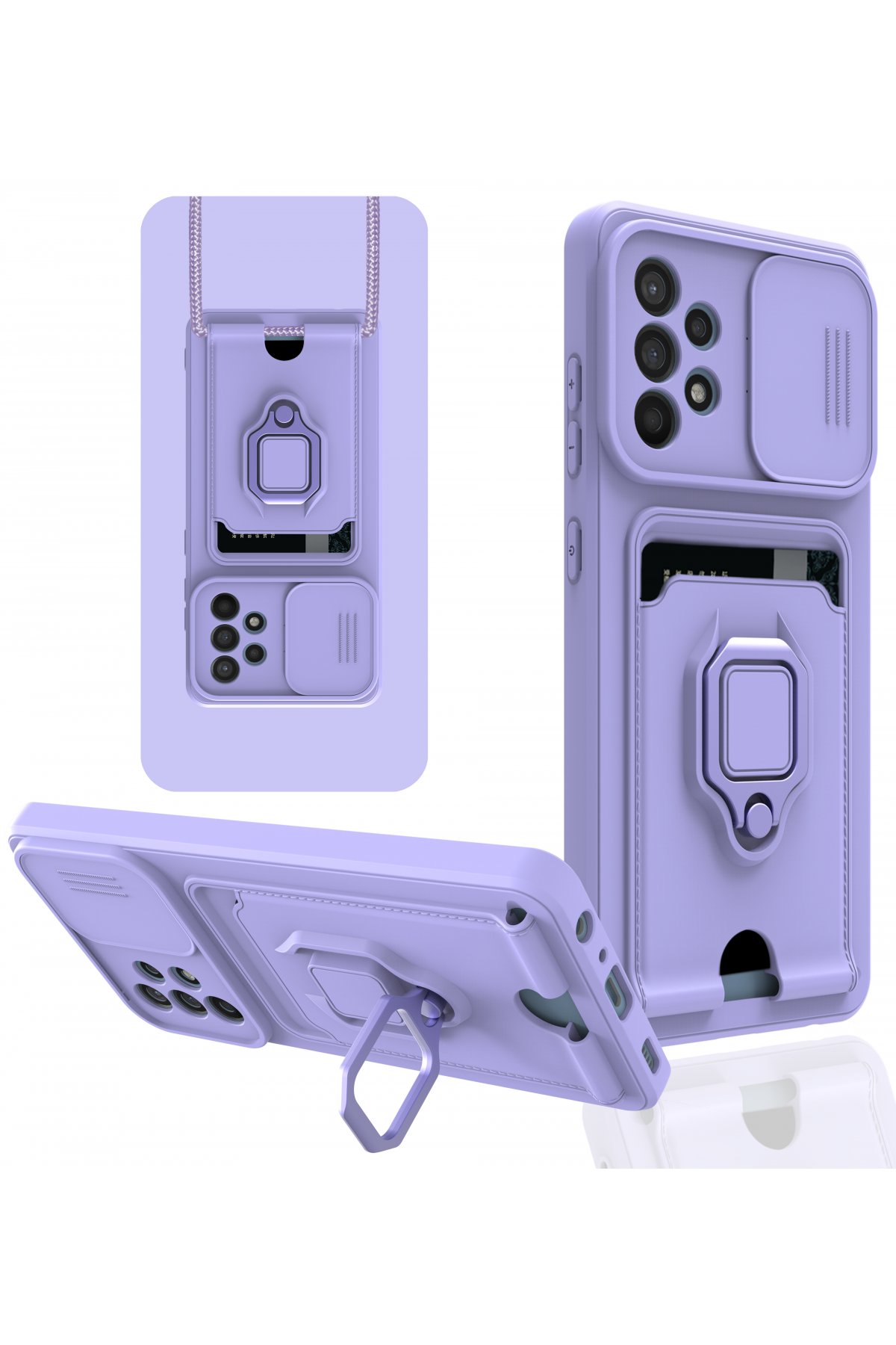 Newface Samsung Galaxy A32 Kılıf Razer Lensli Silikon - Mor