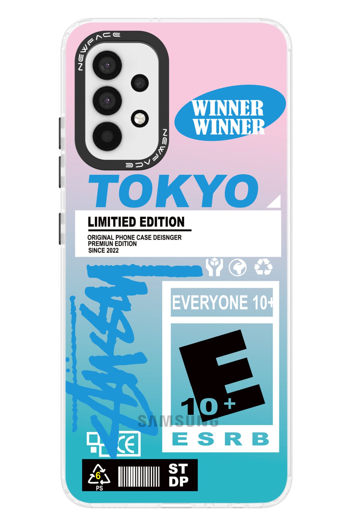 Newface Samsung Galaxy A33 5G Kılıf Glass Kapak - Lacivert