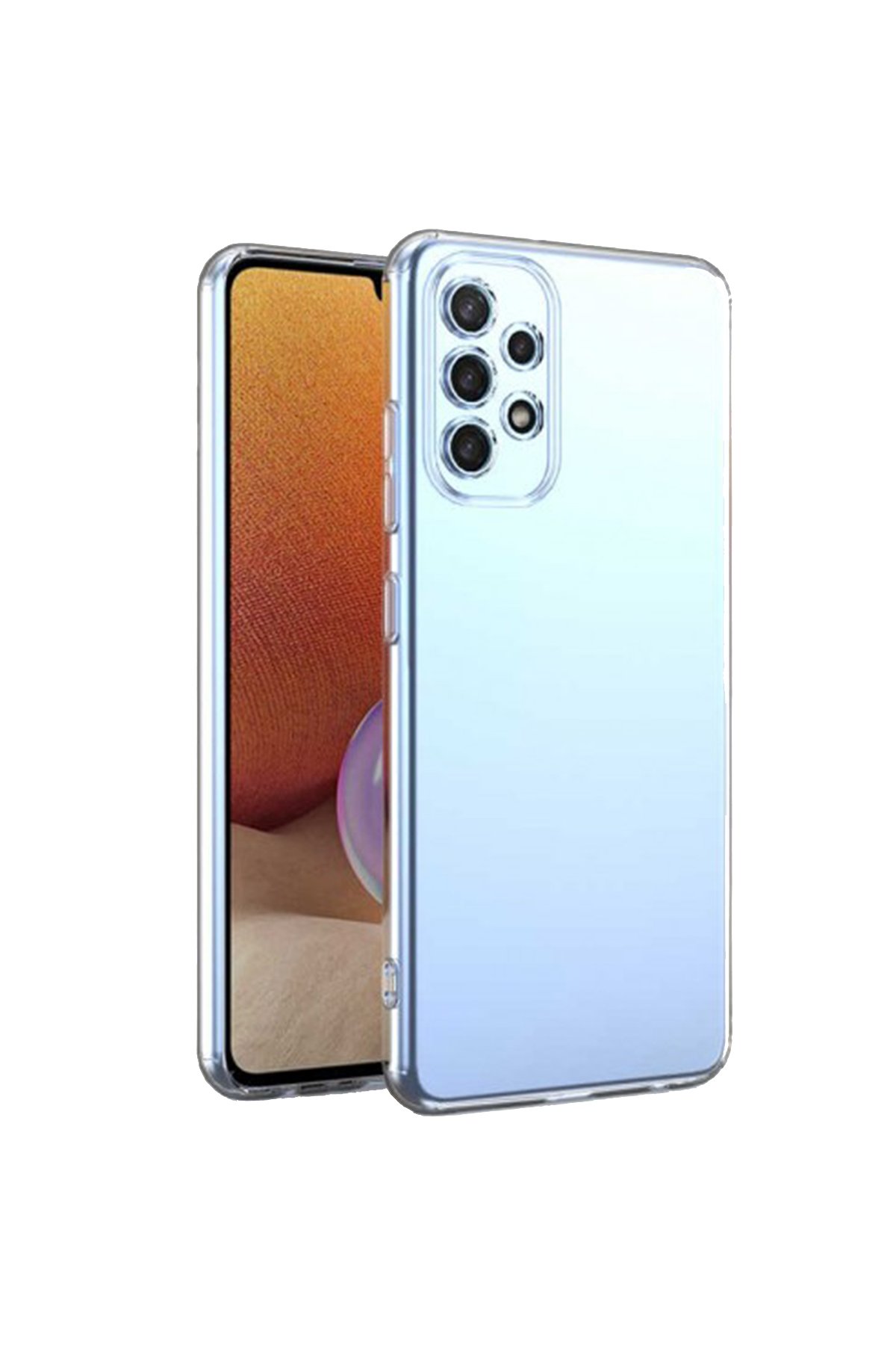 Newface Samsung Galaxy A33 5G Kılıf Pars Lens Yüzüklü Silikon - Gümüş