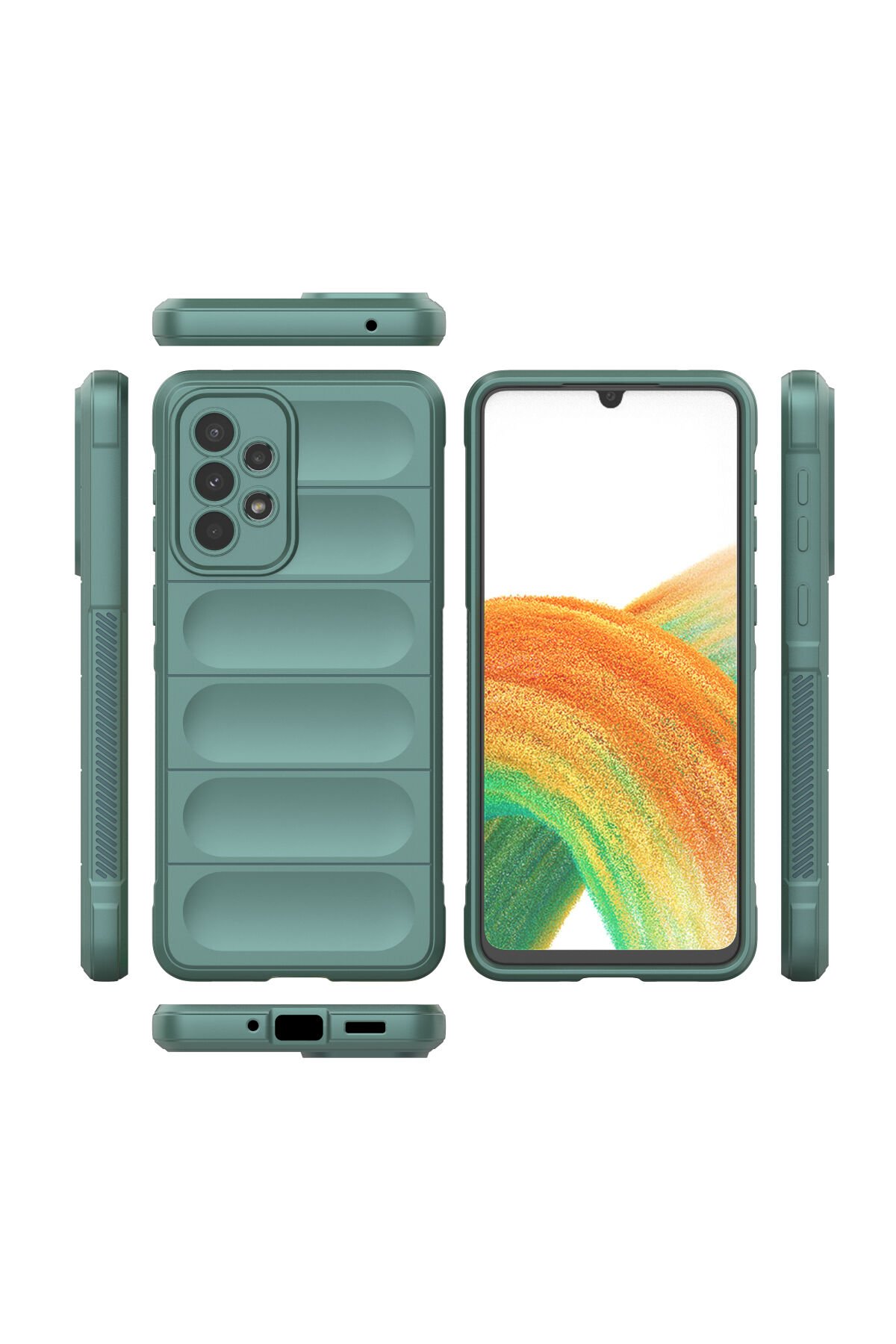Newface Samsung Galaxy A33 5G Kılıf Pars Lens Yüzüklü Silikon - Siyah