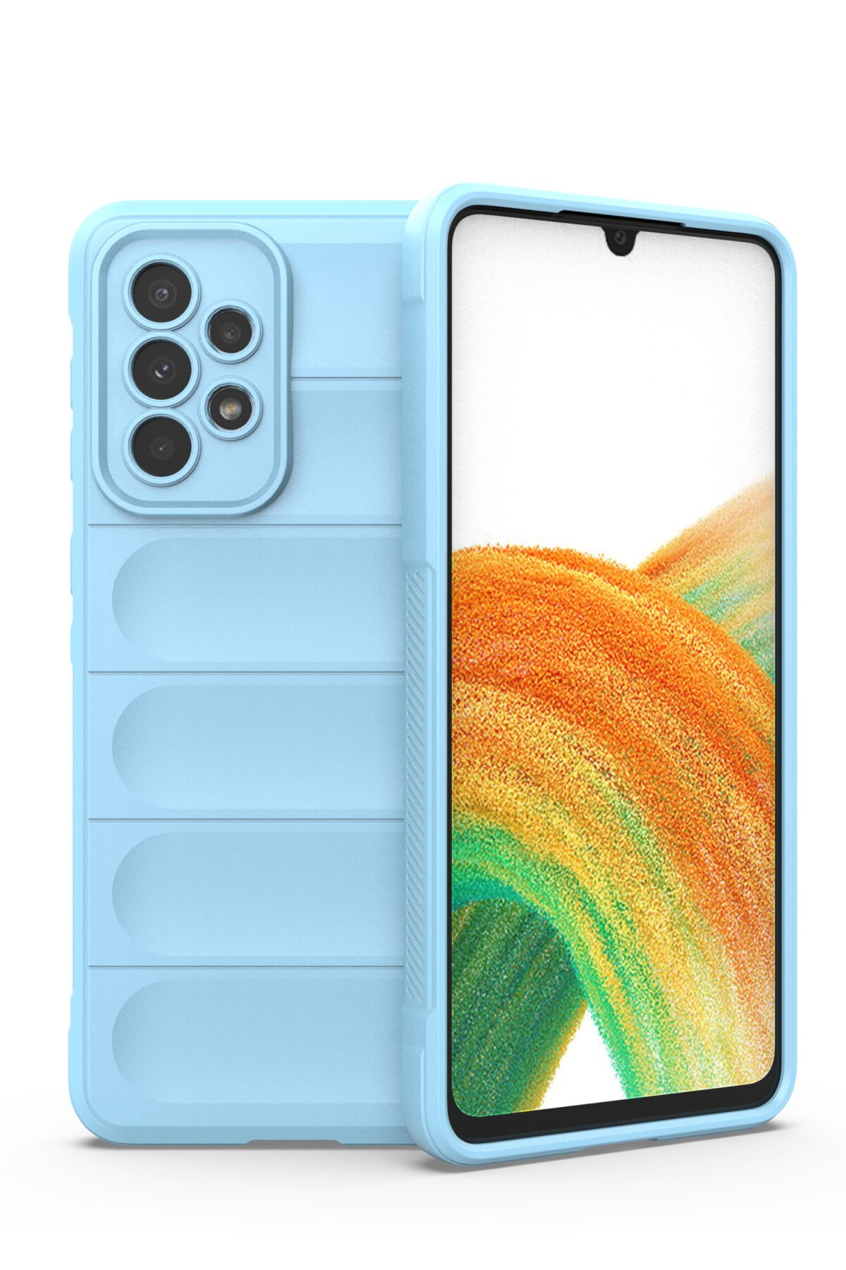 Newface Samsung Galaxy A33 5G Kılıf Lansman Glass Kapak - Sarı