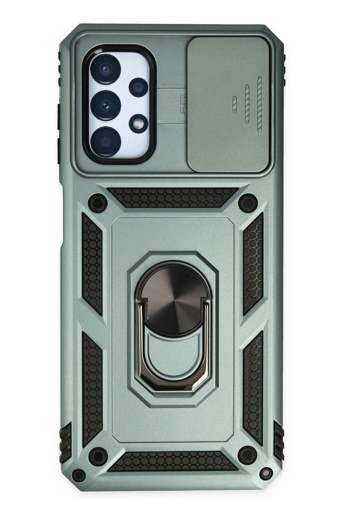 Newface Samsung Galaxy A33 5G Kılıf Montreal Yüzüklü Silikon Kapak - Siyah