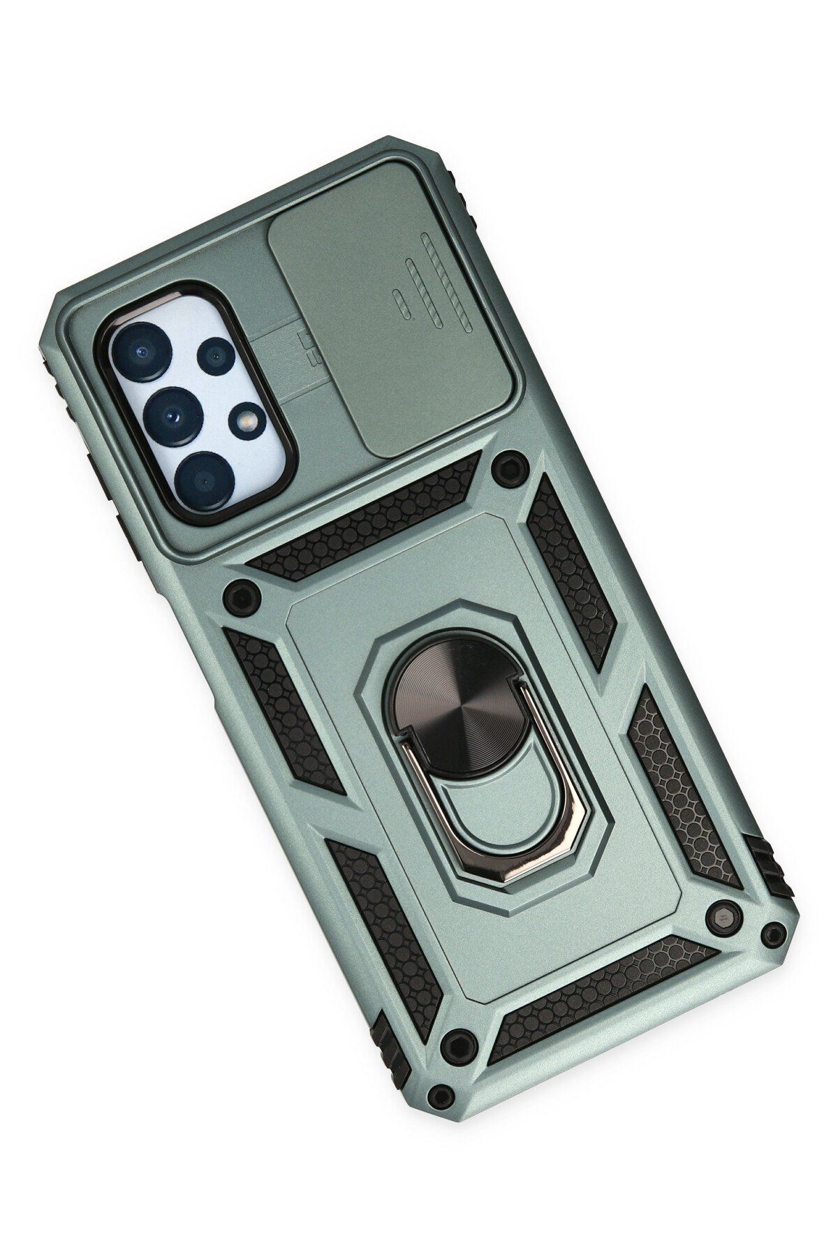 Newface Samsung Galaxy A33 5G Kılıf Montreal Yüzüklü Silikon Kapak - Siyah